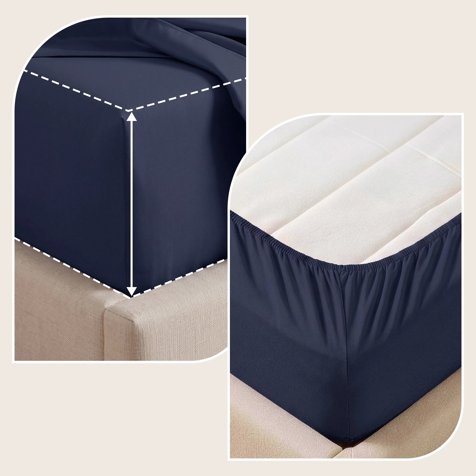 4 Giselle Bedding 500TC Cotton Sheet Set 40cm Deep Pocket for Hot Sleeper - King Bed - Blue, 4 of 9
