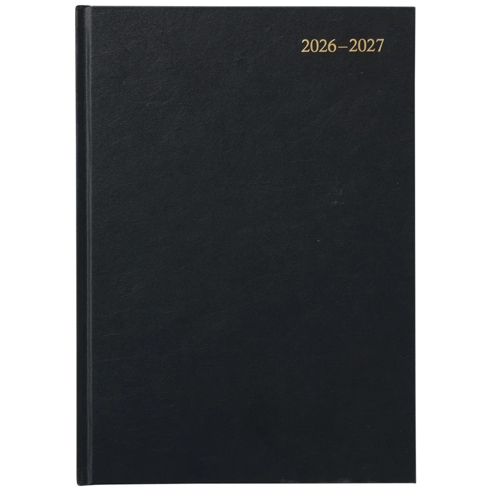 2 Keji A4 Week To View Hard Cover Diary FY26/27 Black, 2 of 6