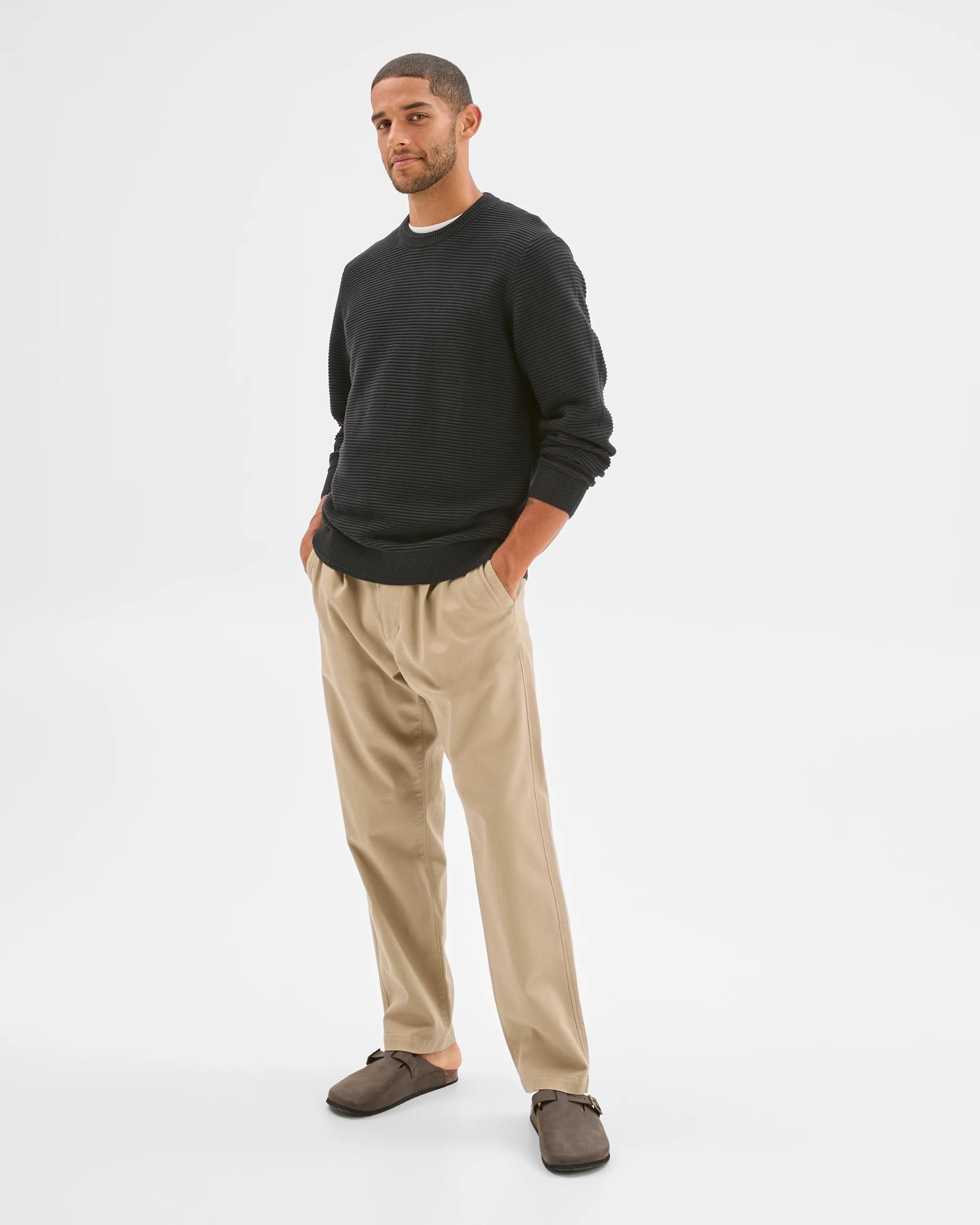3 Target Man Australian Cotton Ottoman Knit Jumper BLACK, 3 of 6