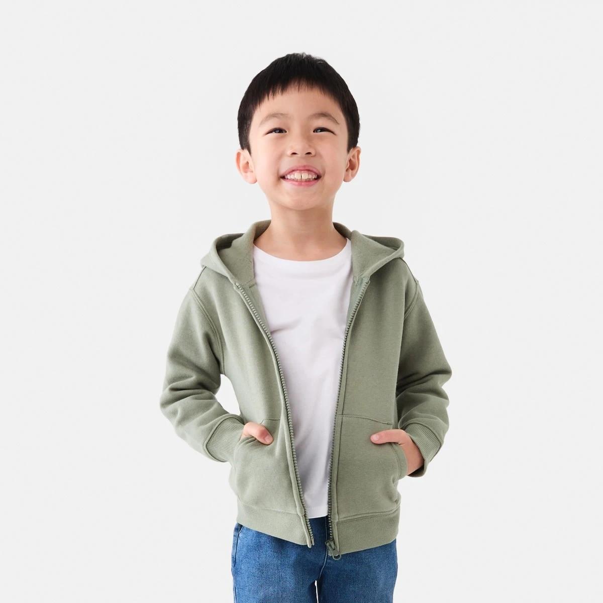 1 Plain Zip Through Hoodie Sea Spray, 1 of 10