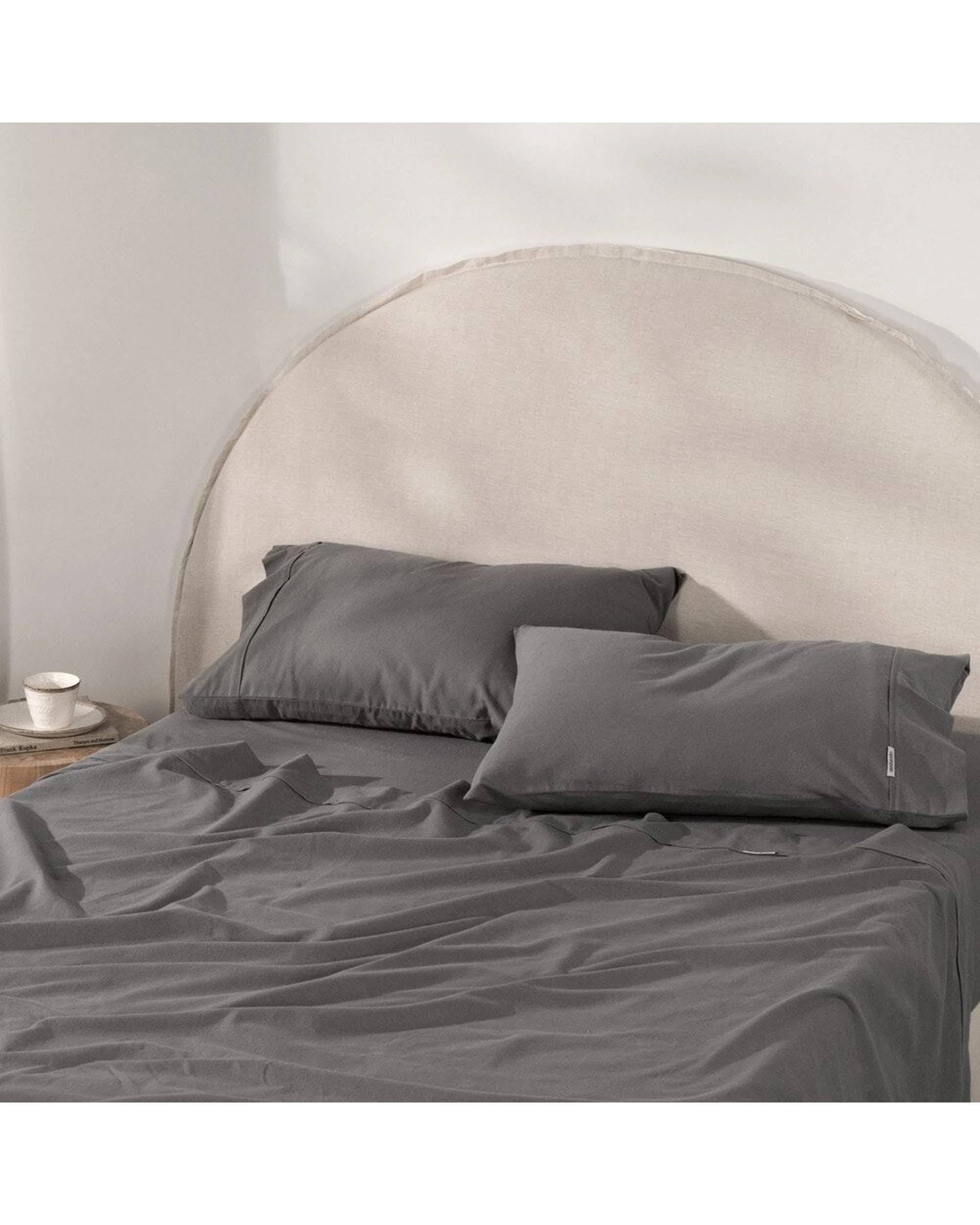 5 Canningvale Cozi Cotton Flannelette Fitted Sheet With Pillowcase Set Ash - Queen Bed - Grey, 5 of 5
