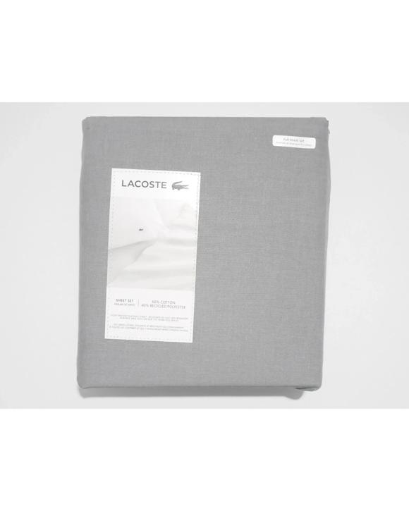 Lacoste Cotton Blend Twin Bed Sheet Set Oversized Australian Single in Chambray Grey - Twin Bed