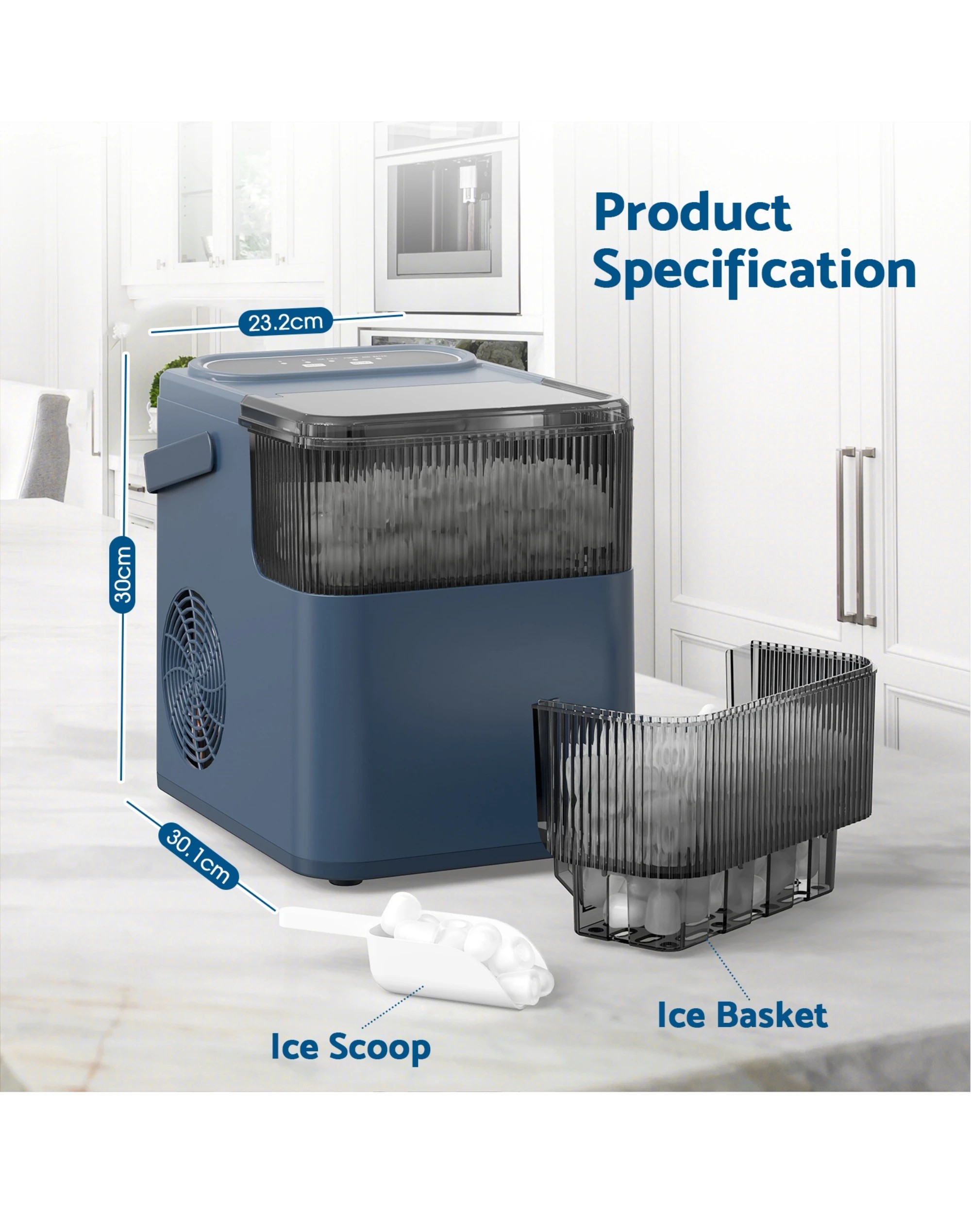 7 Advwin 12KG Portable Ice Maker w/ Self-cleaning Navy Blue, 7 of 7