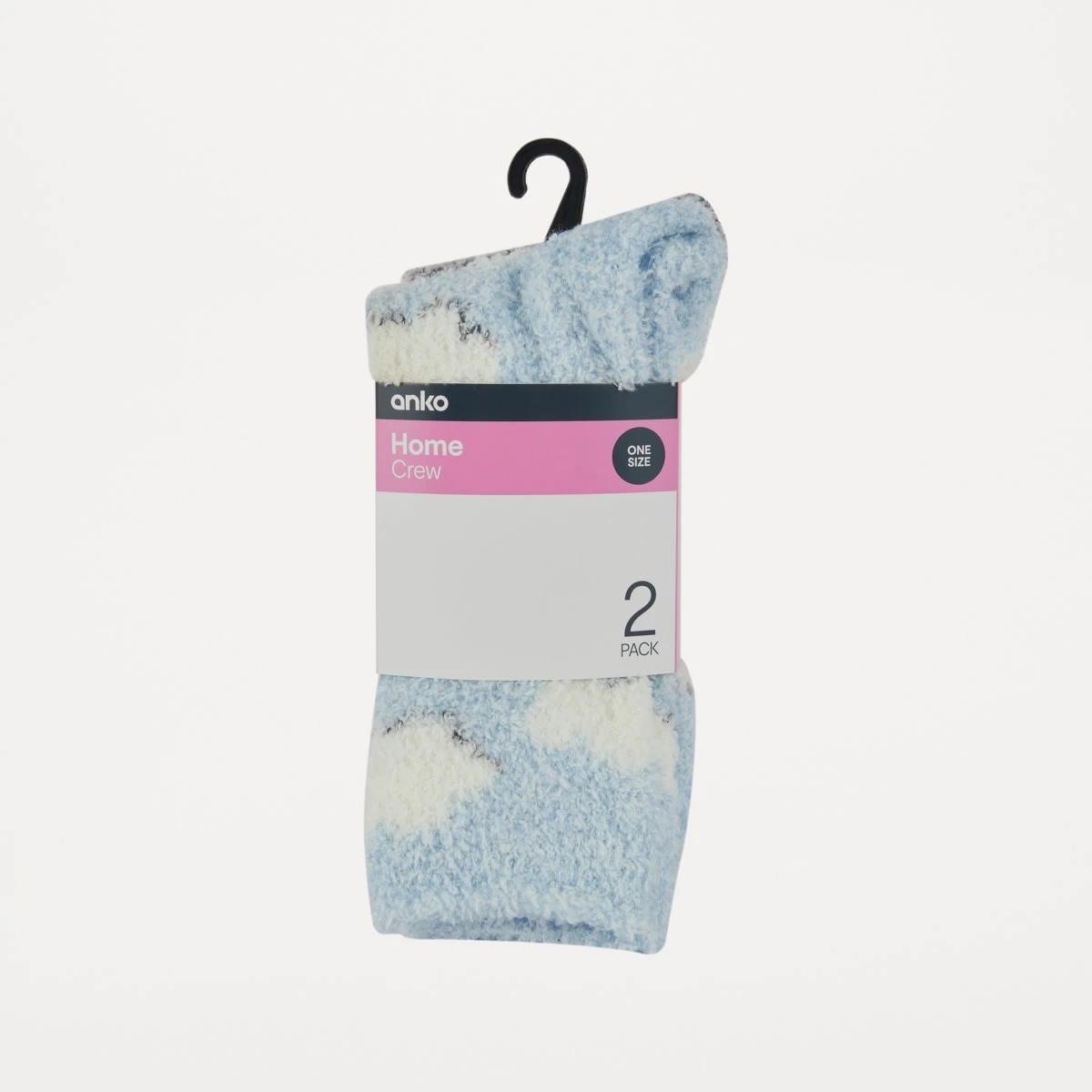 3 2 Pack Plush Home Socks Cloud, 3 of 3