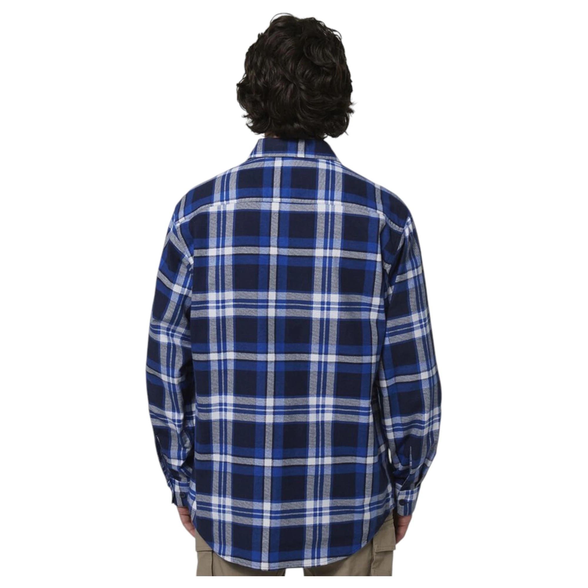 6 Hard Yakka Mens Long Sleeve Check Flannel Shirt Blue Check, 6 of 8