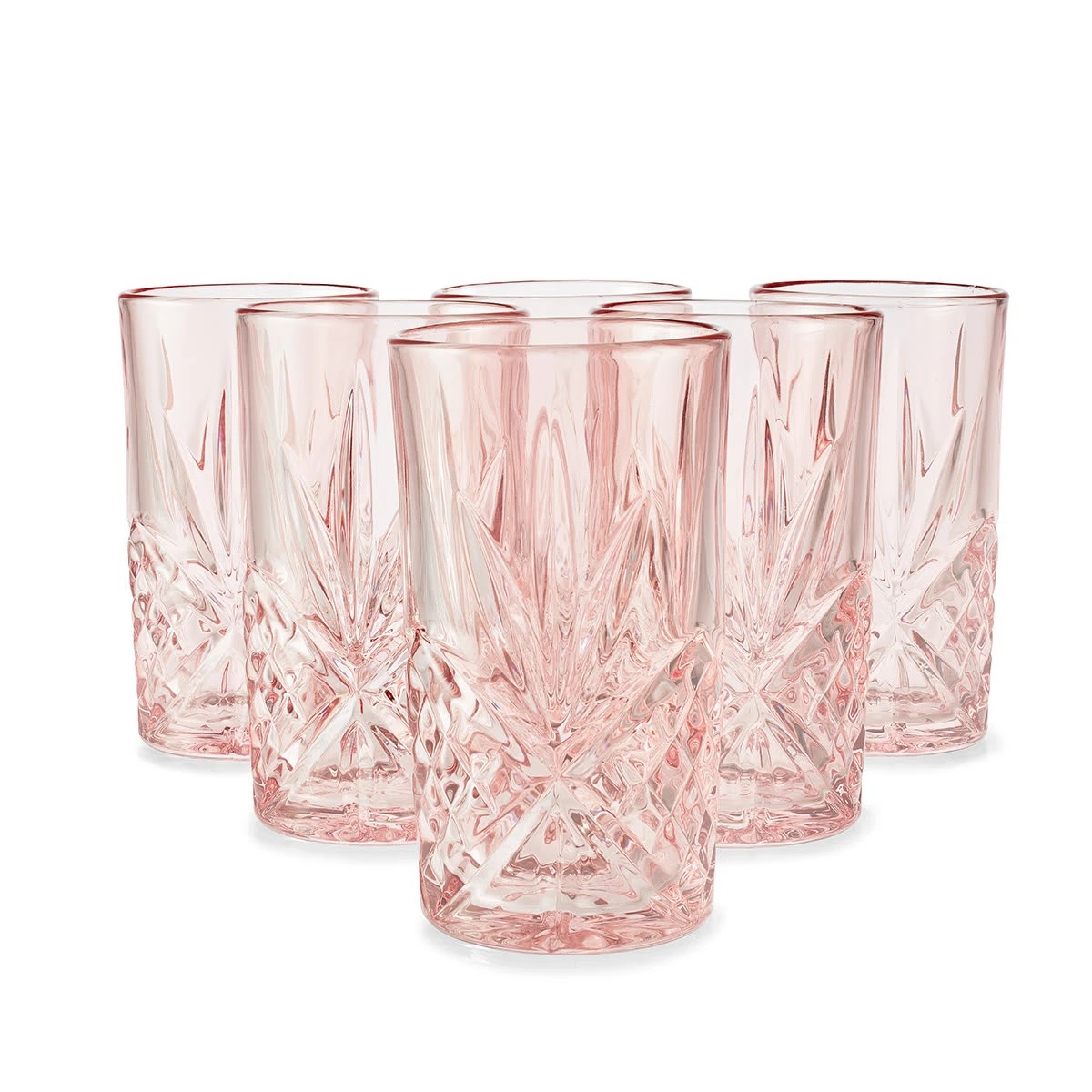 1 6 Pink Bond Hiball Glasses, 1 of 6