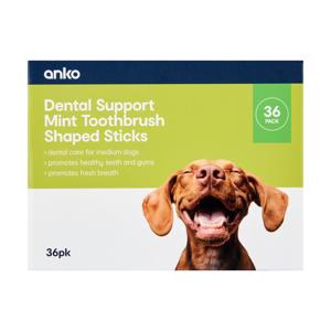 36 Pack Pet Treat Dental Toothbrush Bulk - Medium