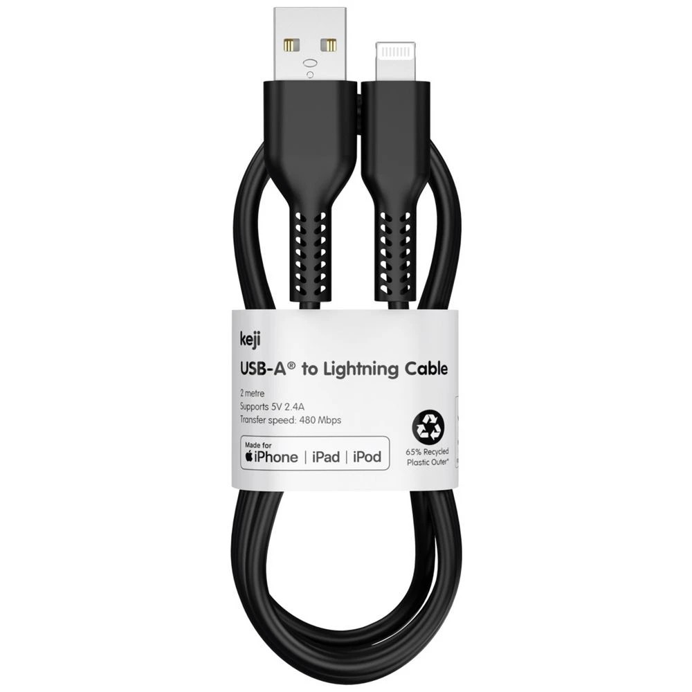 5 Keji USB-A to Lightning Cable 2m Black, 5 of 7