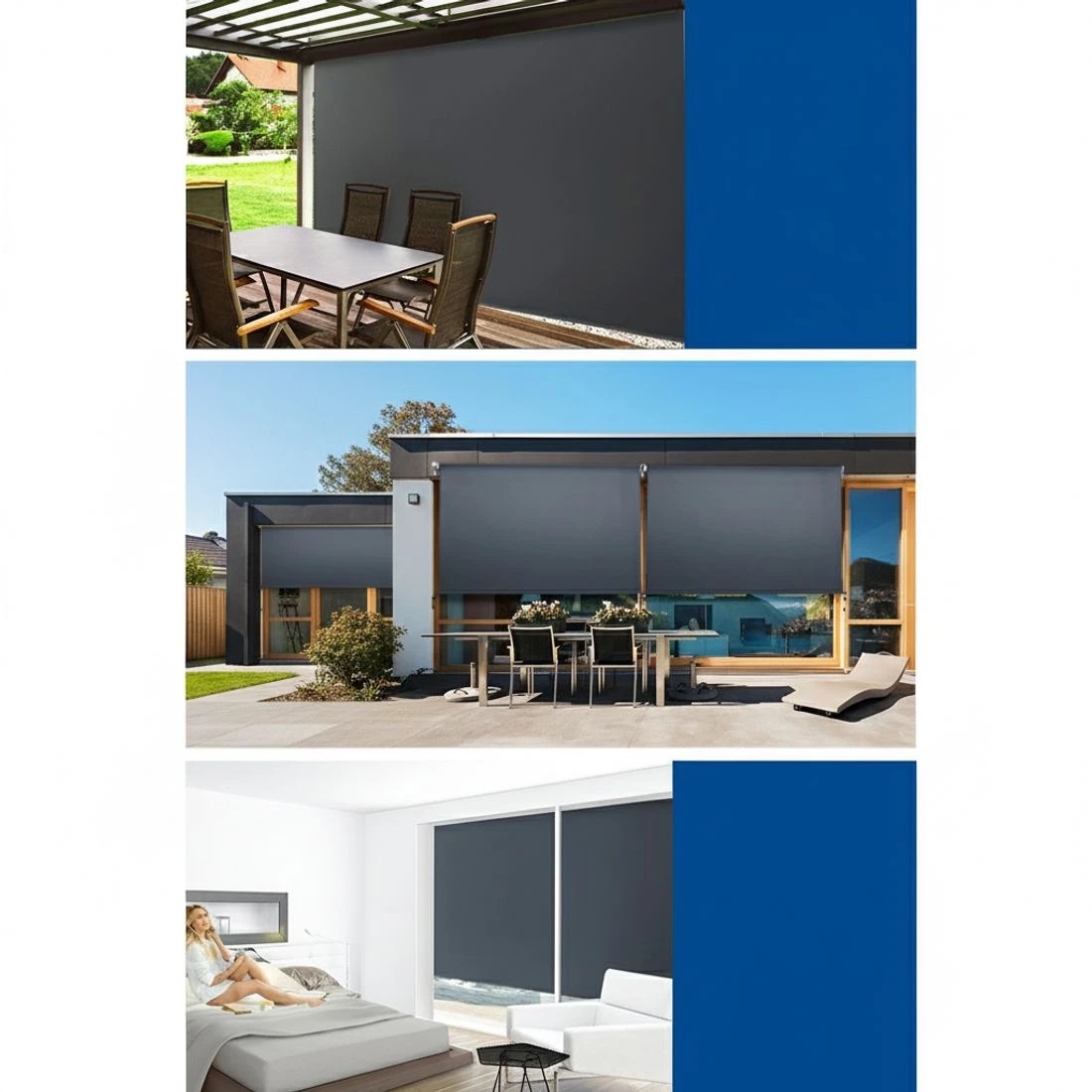 5 Instahut Outdoor Blind Window Roll Down Awning Canopy Privacy Screen 3X2.5M - Grey, 5 of 6