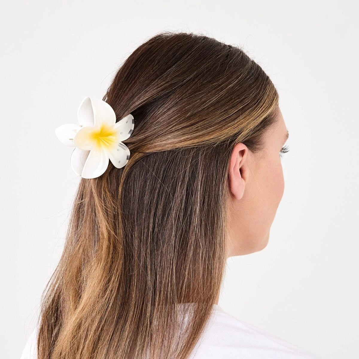 3 White Frangipani Claw Hair Clip, 3 of 4