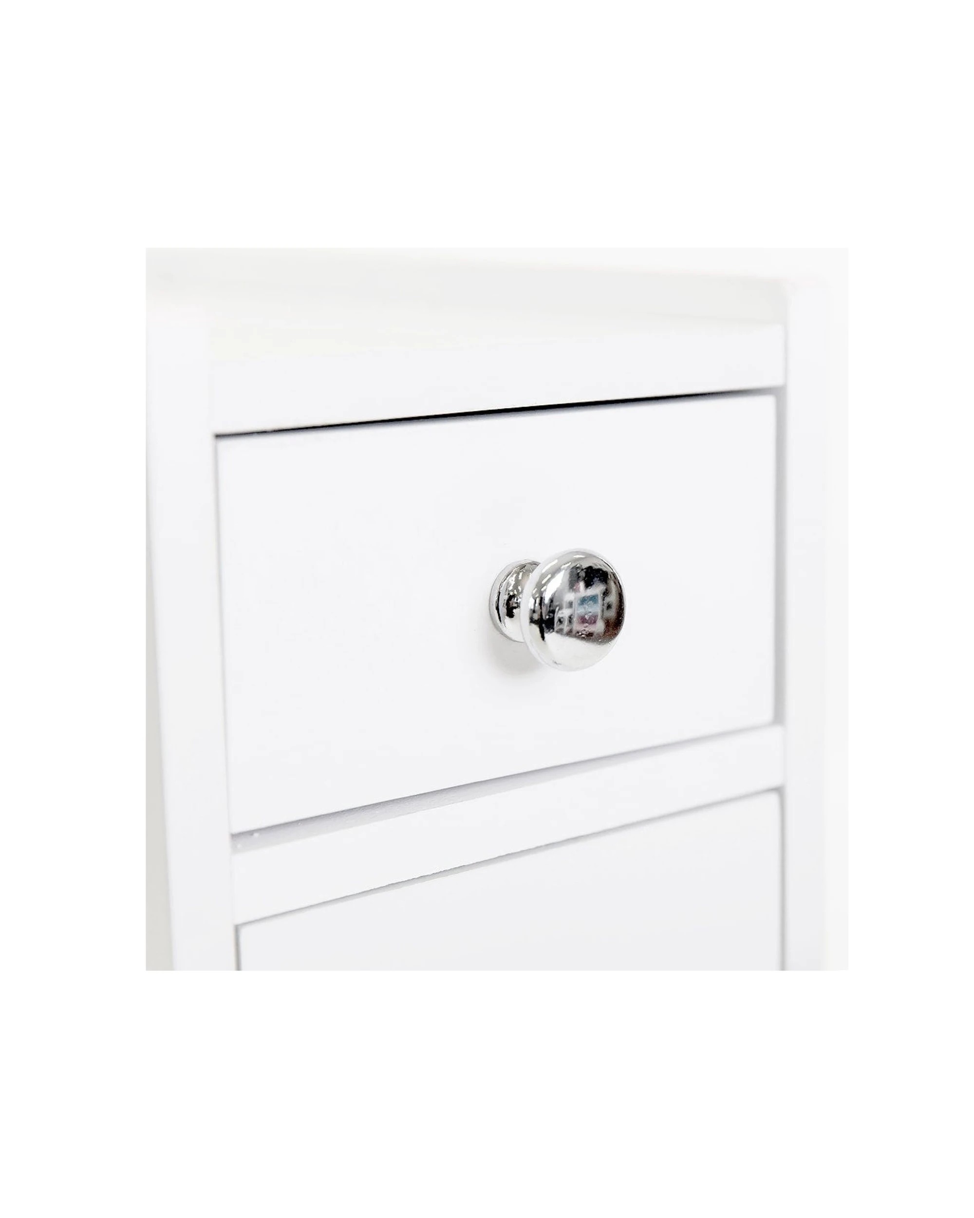 4 Alpine Bay Bathroom Utility Cabinet With 2 Handle Options MDF Construction 16x48.5x58cm - White, 4 of 5