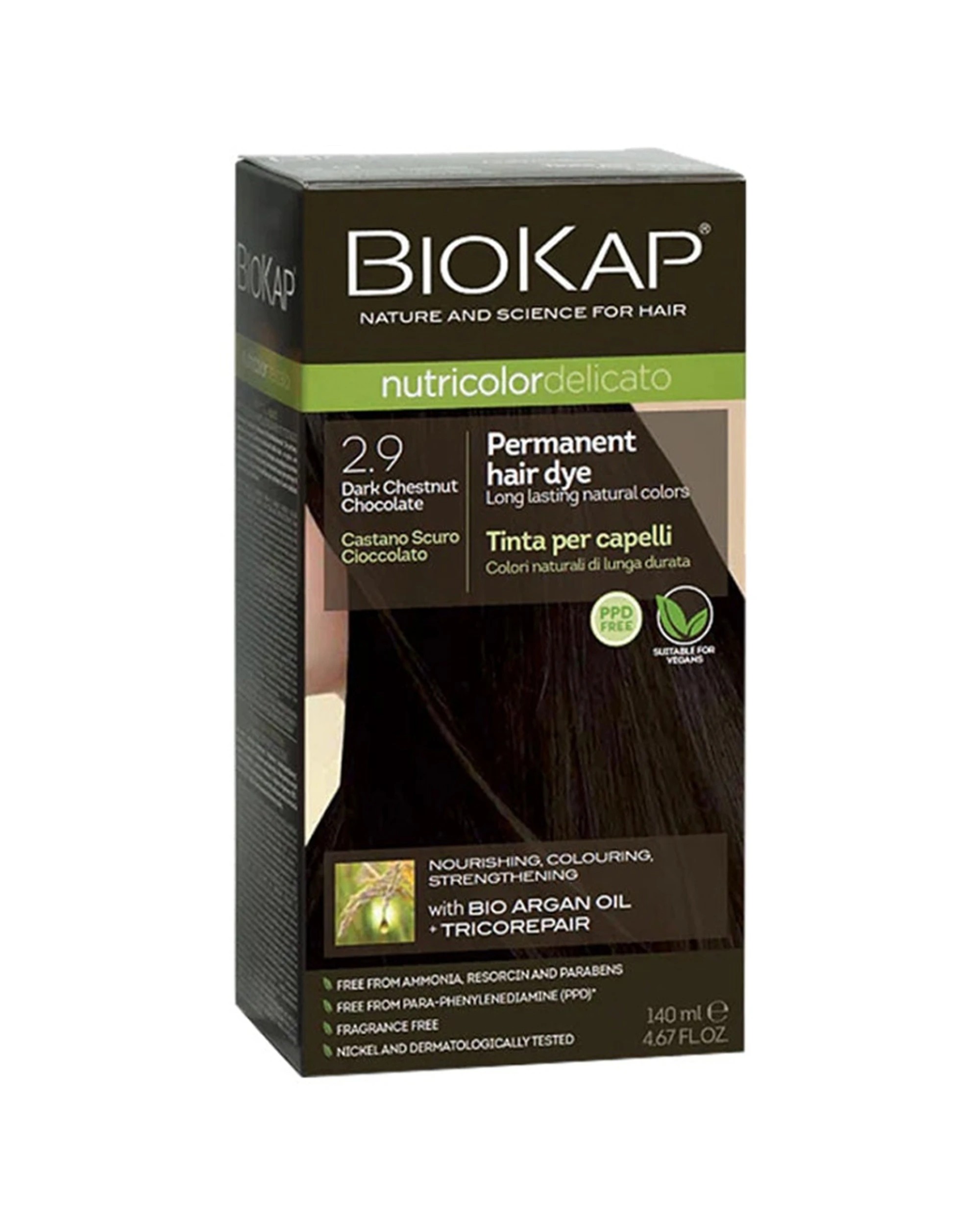 1 BioKap Nutricolor Delicato 2.9 Dark Chestnut Chocolate Permanent Hair Dye - Brown, 1 of 1