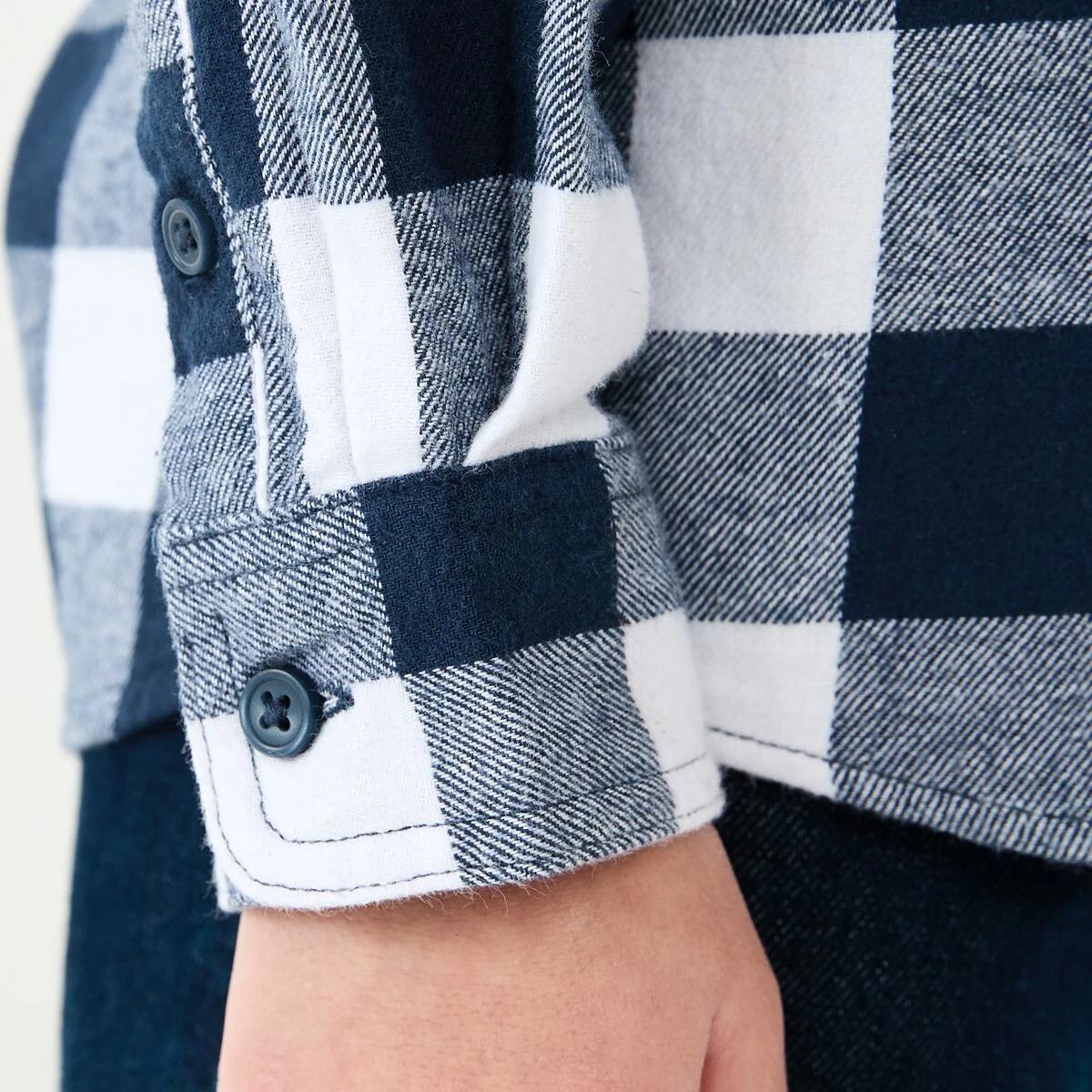 6 Yarn Dyed Flannel Shirt Nvy Check, 6 of 10