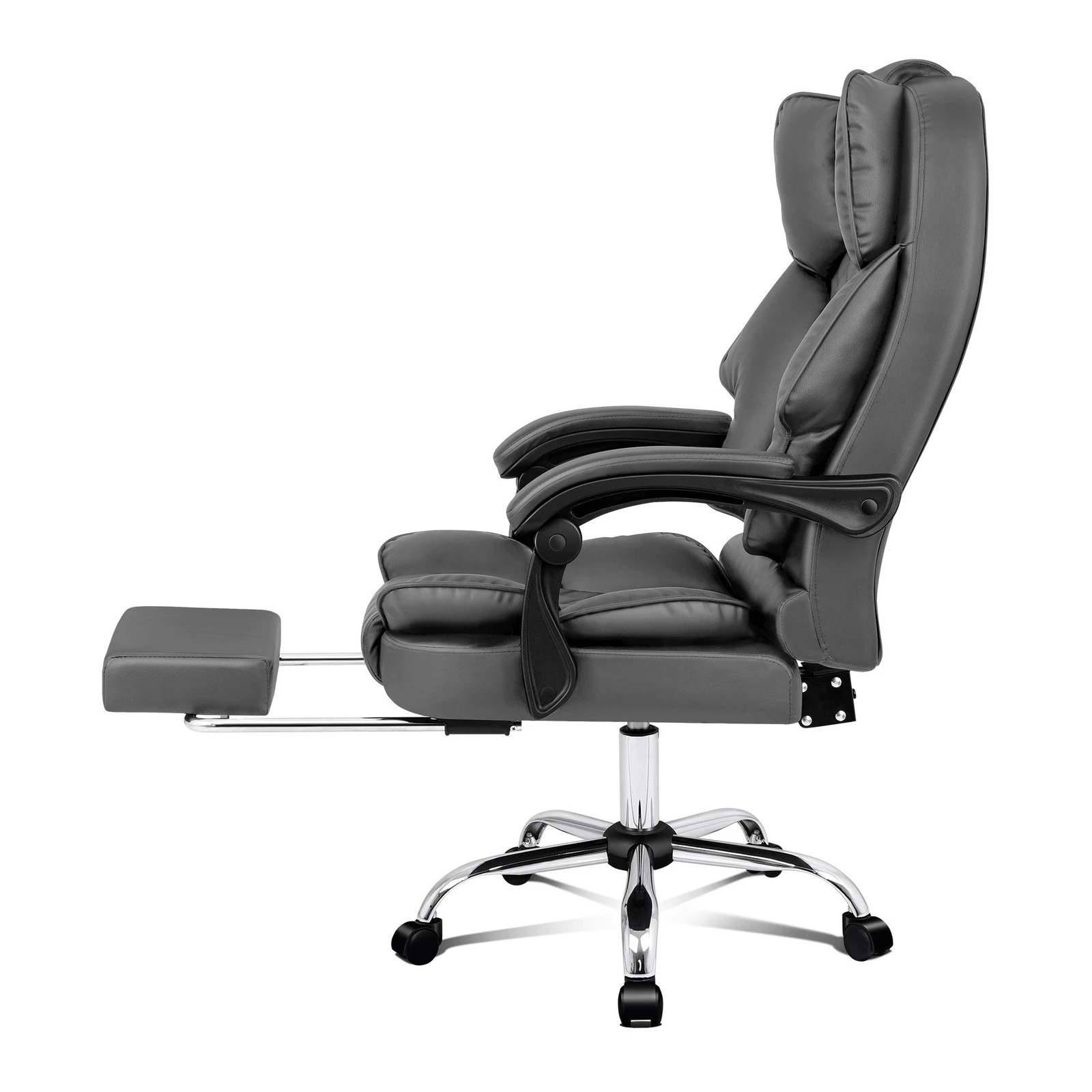 5 Alfordson Office Chair Gaming Executive Computer Racer PU Leather Seat Recliner - Grey, 5 of 10