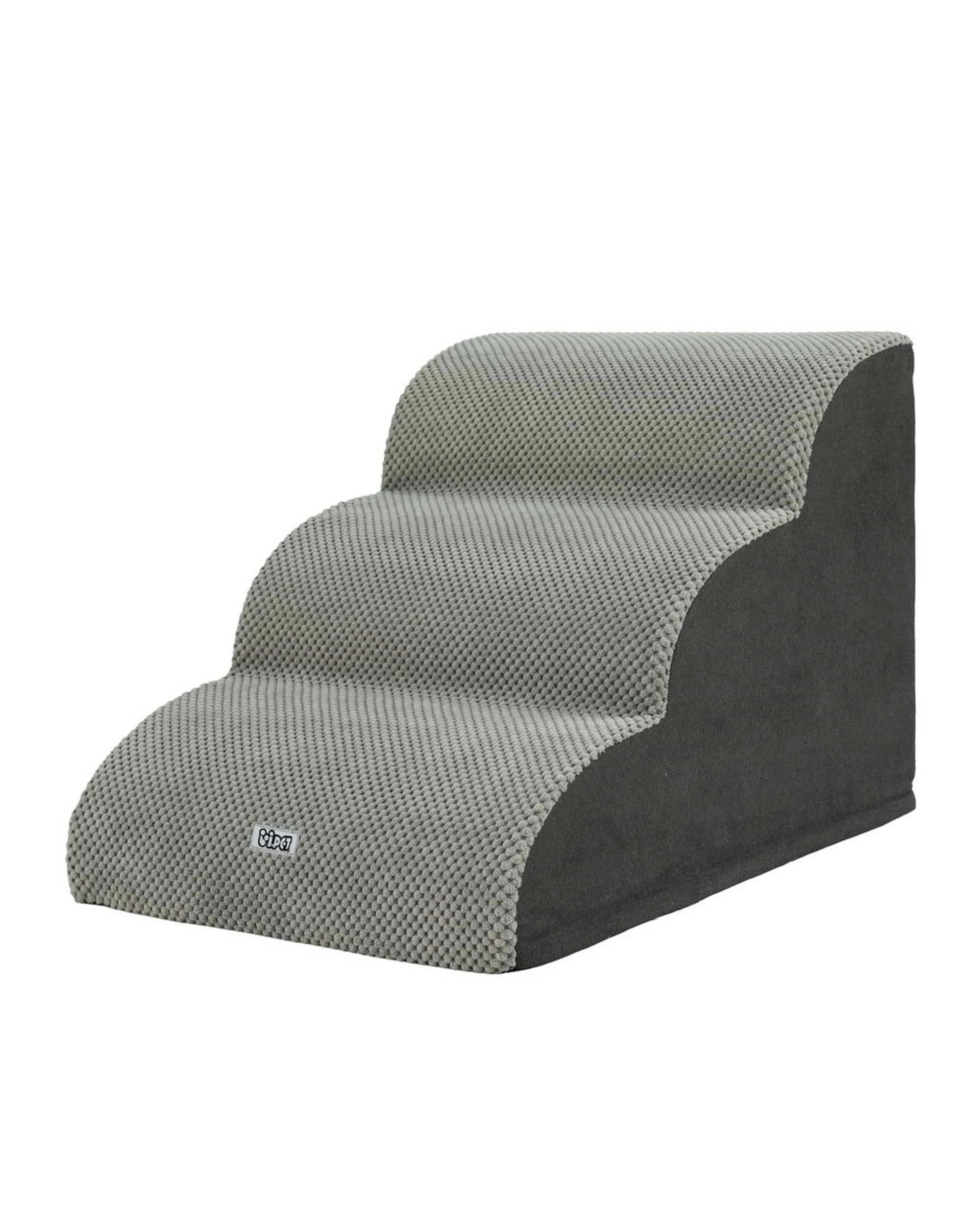 1 i.Pet 3 Tier Dog Ramp Foam Pet Stairs Supportive Portable Lightweight Non Slip Detachable Washable - grey, 1 of 6