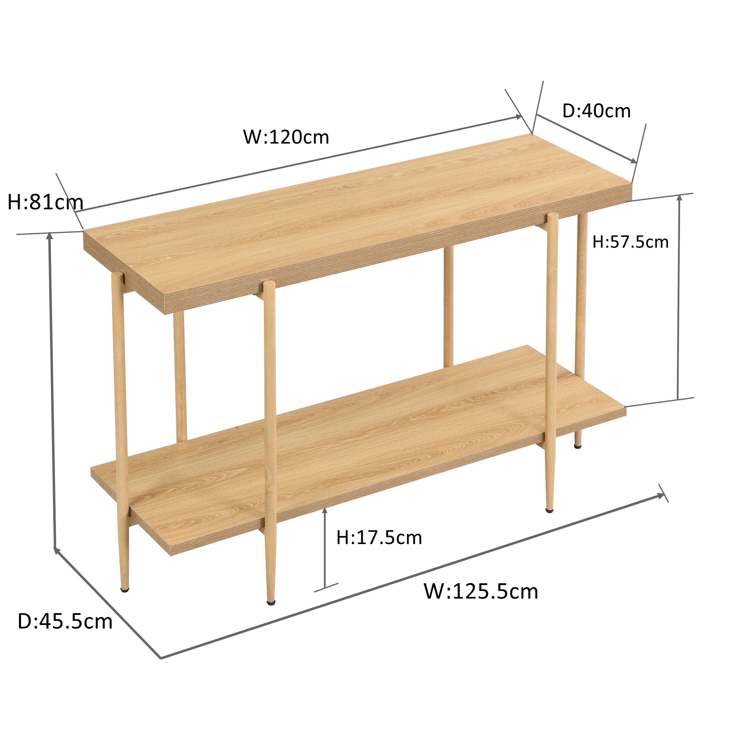 10 IHOMDEC MDF Console Sofa Table - Brown, 10 of 10