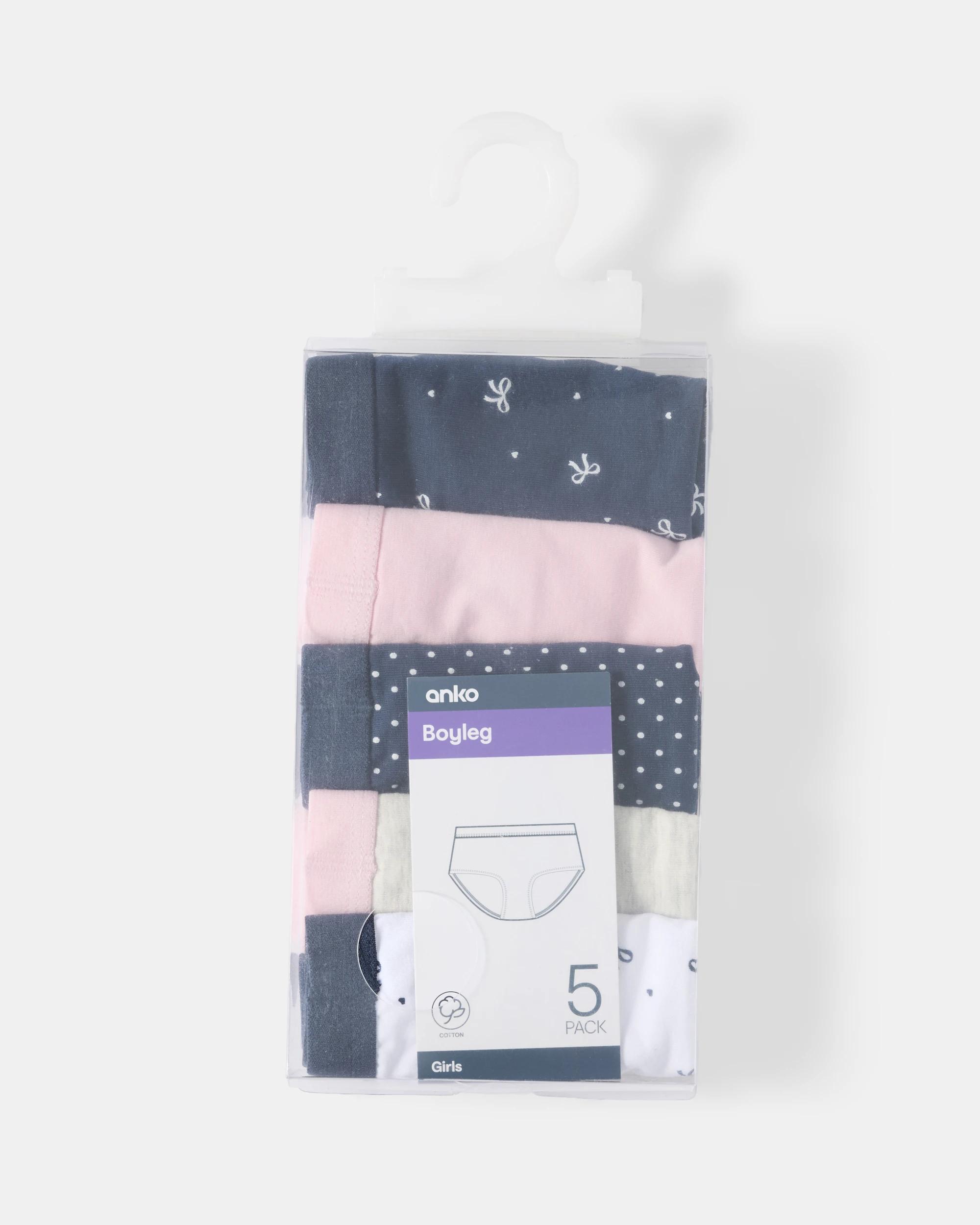 8 5 Pack Print Boyleg Shorties Wht Bows, 8 of 8