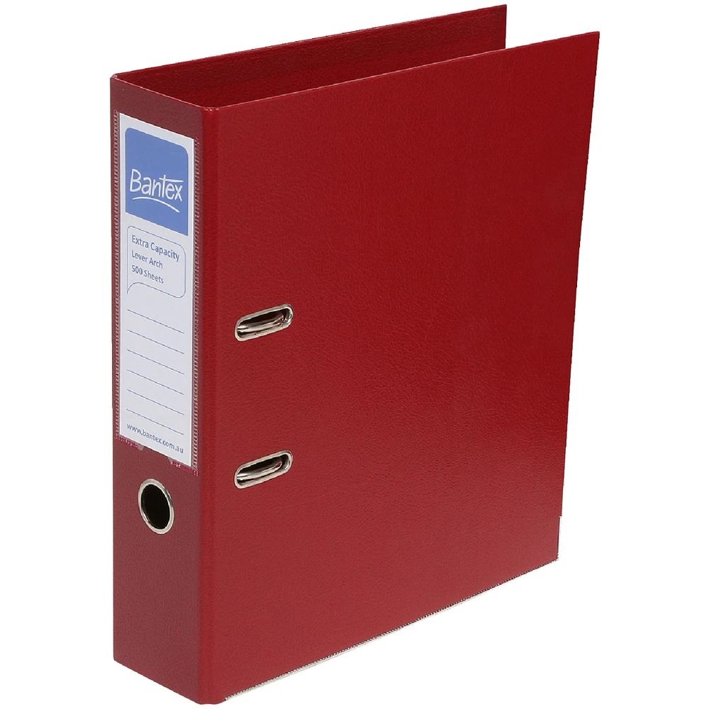 1 Bantex A4 Extra Capacity 2 Ring Lever Arch Folder Red, 1 of 4