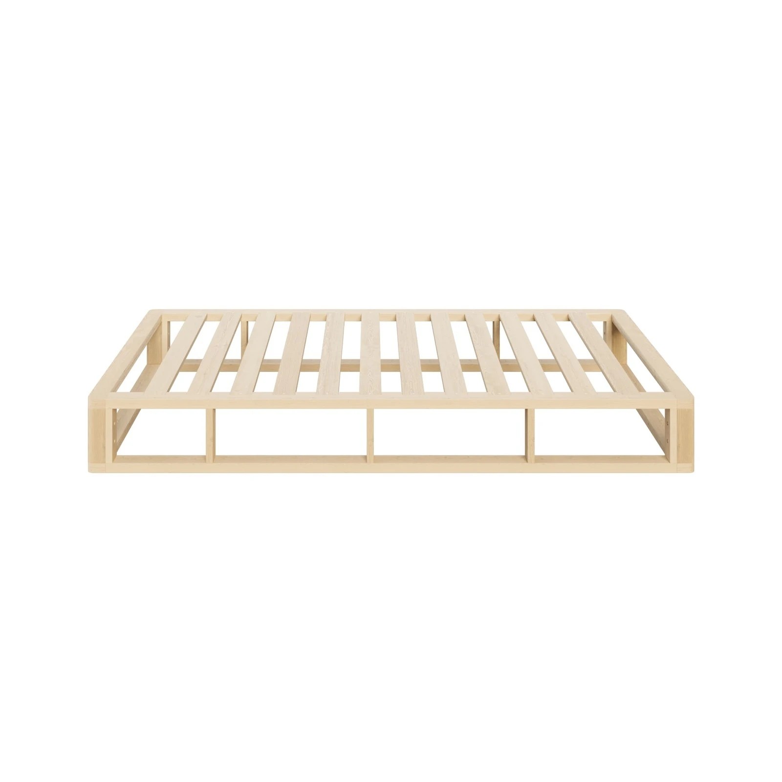 7 Oikiture Bed Frame Single Size Wooden Bed Base Platform Cage-like Base
 - Natural, 7 of 10