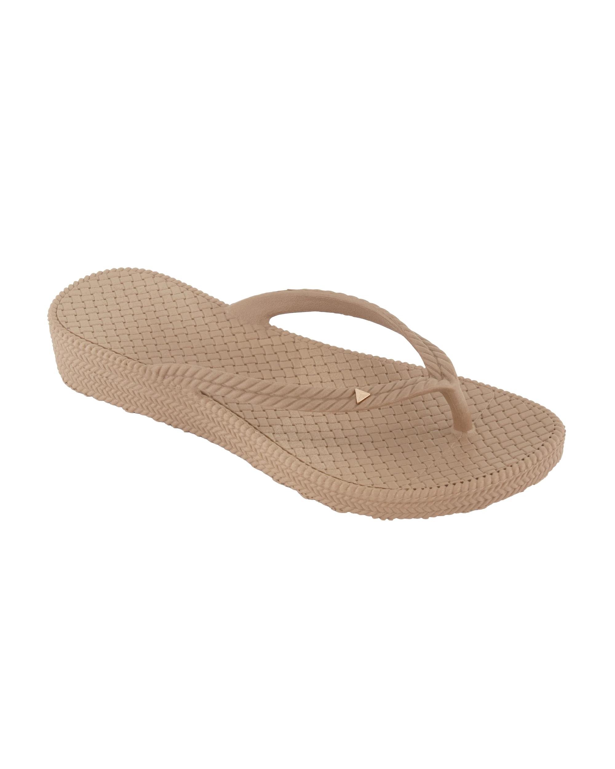 1 Braided Wedge Beach Thongs Natural, 1 of 3