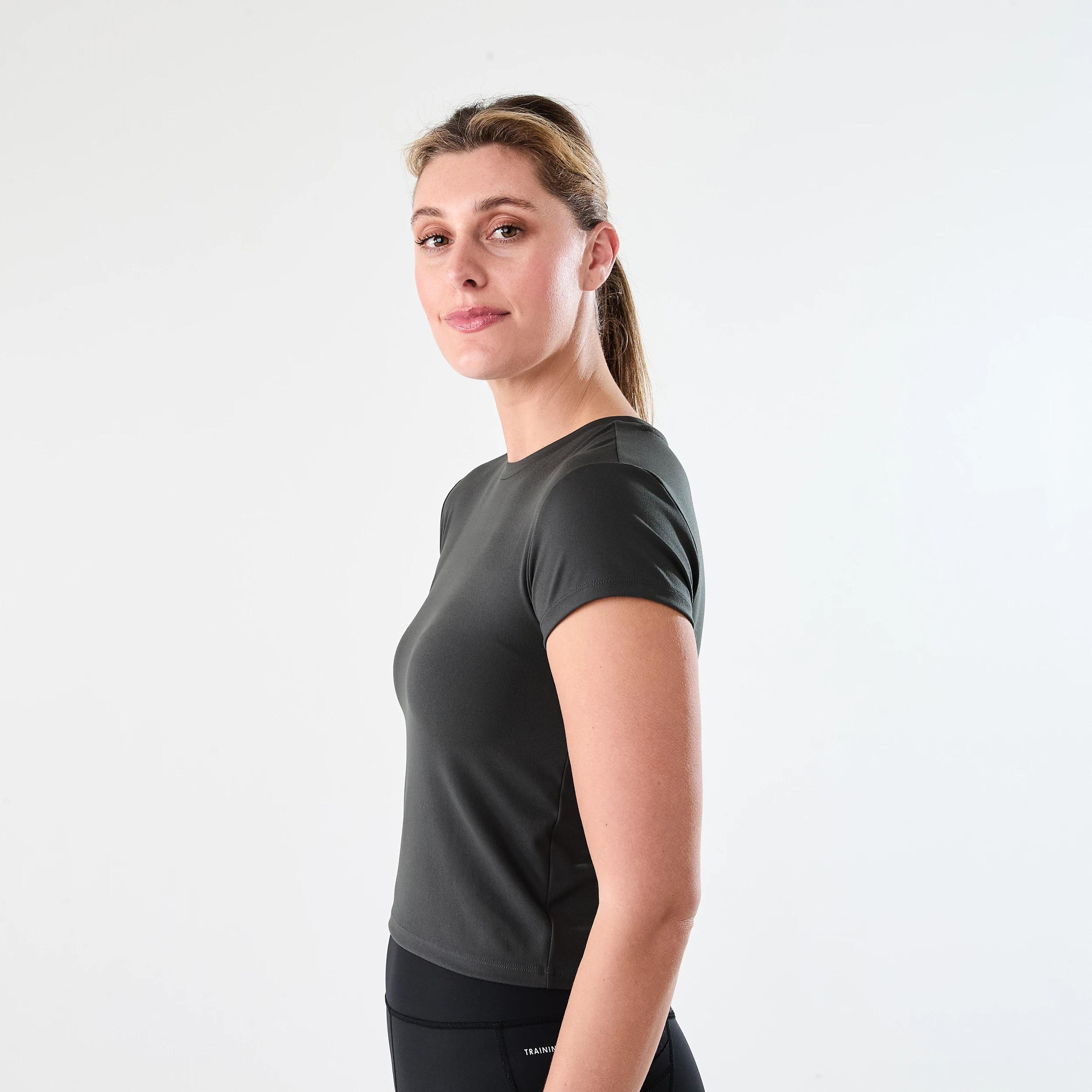 2 Active Womens Ultra Soft Crew Neck T-shirt DARKISH GREY, 2 of 5