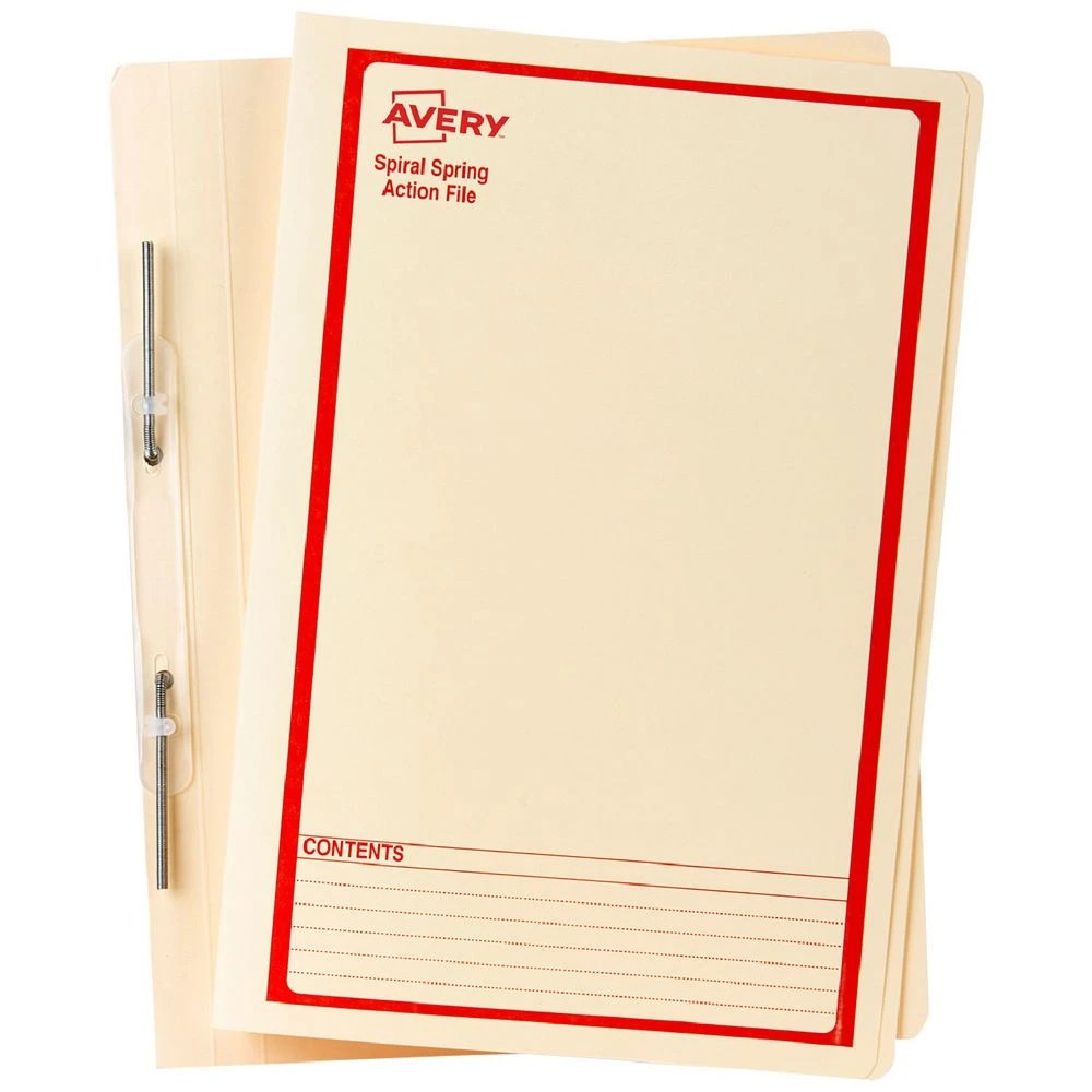 1 Avery Foolscap Spiral Spring File Buff with Red Print, 1 of 6