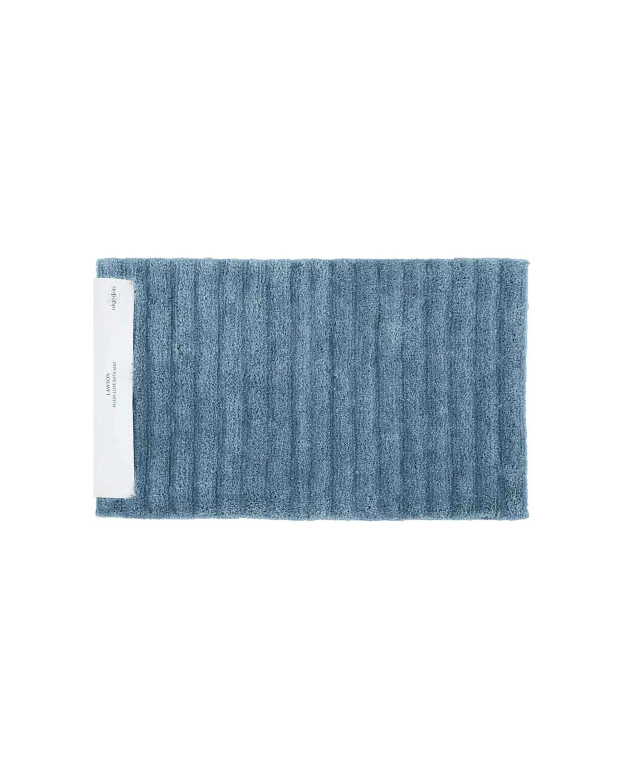 1 Algodon Lawson Plush Bath Runner Non-Slip Mat 50x100cm - Blue, 1 of 3