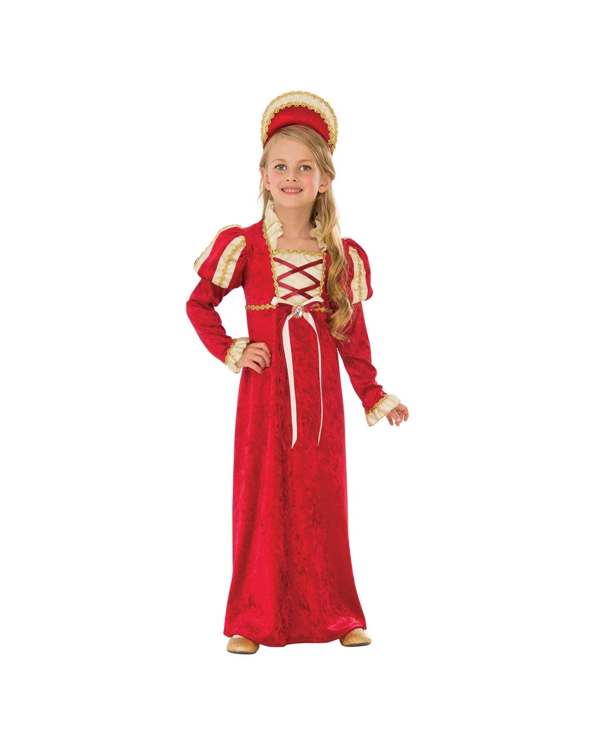 1 Rubies Medieval Princess Girls Dress Up Costume Size S - Red, 1 of 3