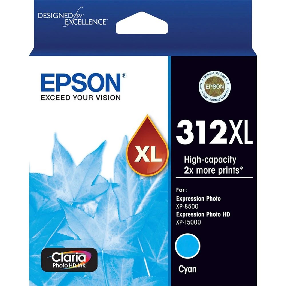 1 Epson 312XL Photo HD Ink Cartridge Cyan, 1 of 1