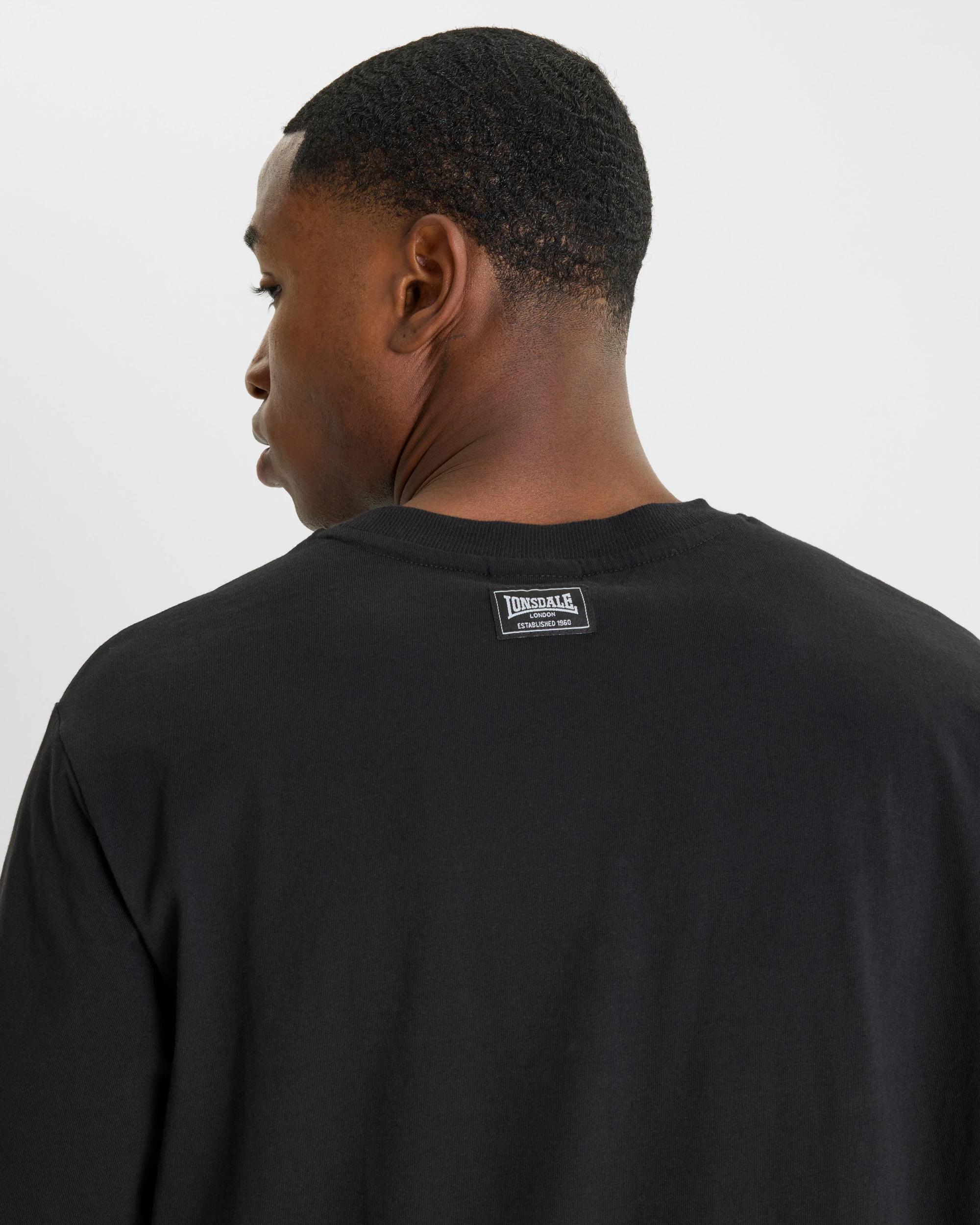 4 Lonsdale London Logo Short Sleeve T-Shirt BLACK, 4 of 6