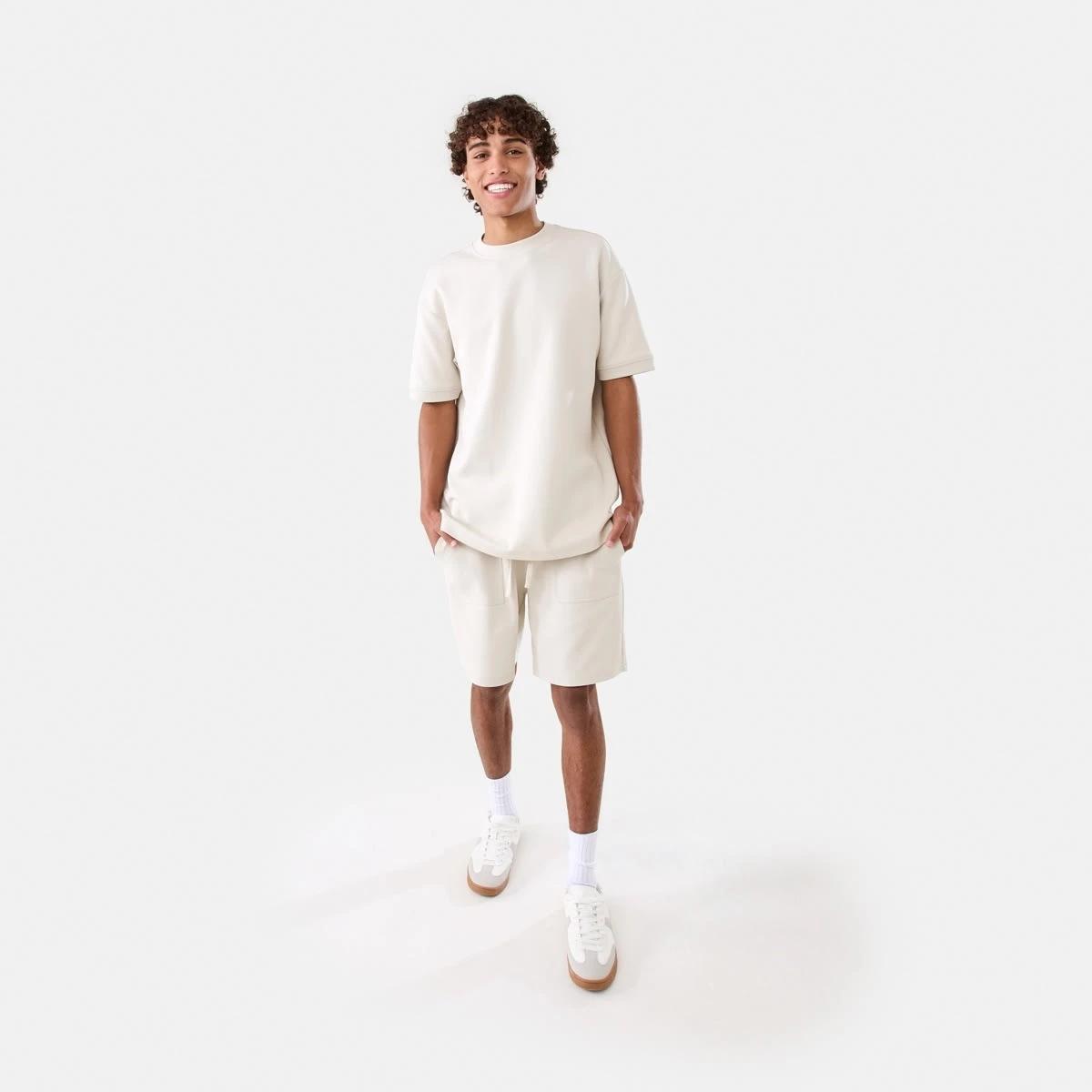 2 Elastic Waist Interlock Knit Shorts DUNE, 2 of 7