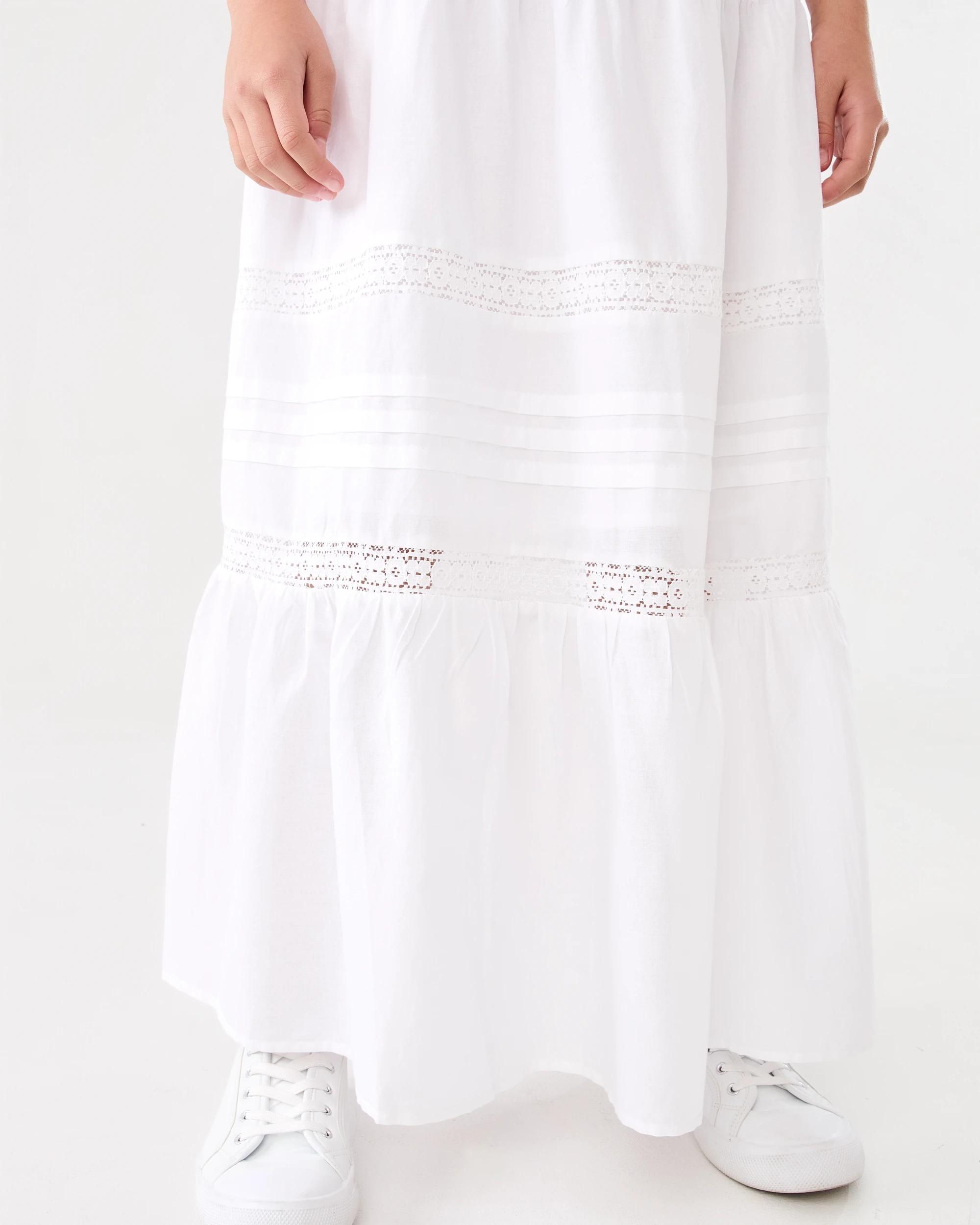 4 Tiered Maxi Skirt White, 4 of 6