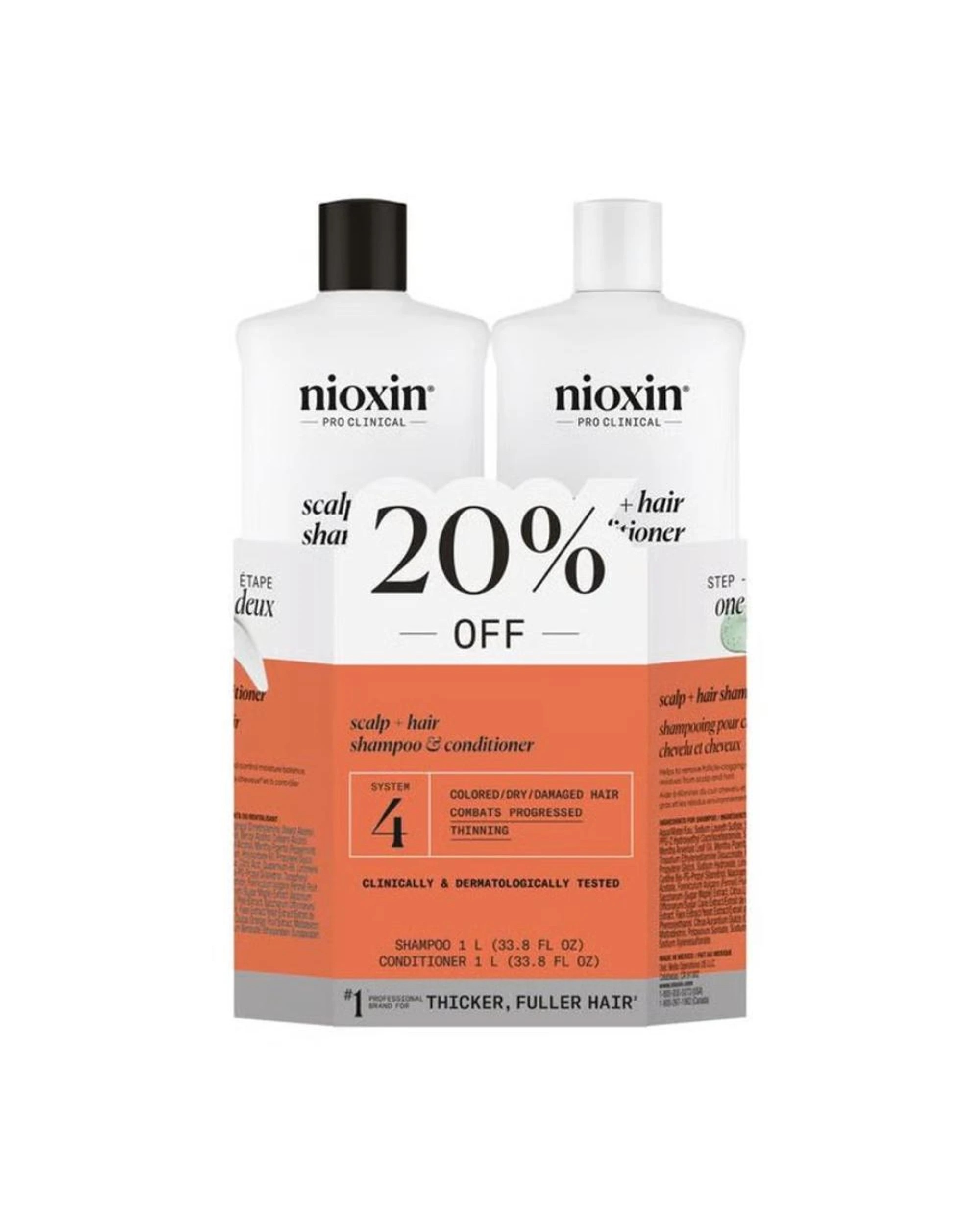 2 Nioxin System 4 Scalp & Hair Shampoo & Conditioner 1000mL Set, 2 of 5