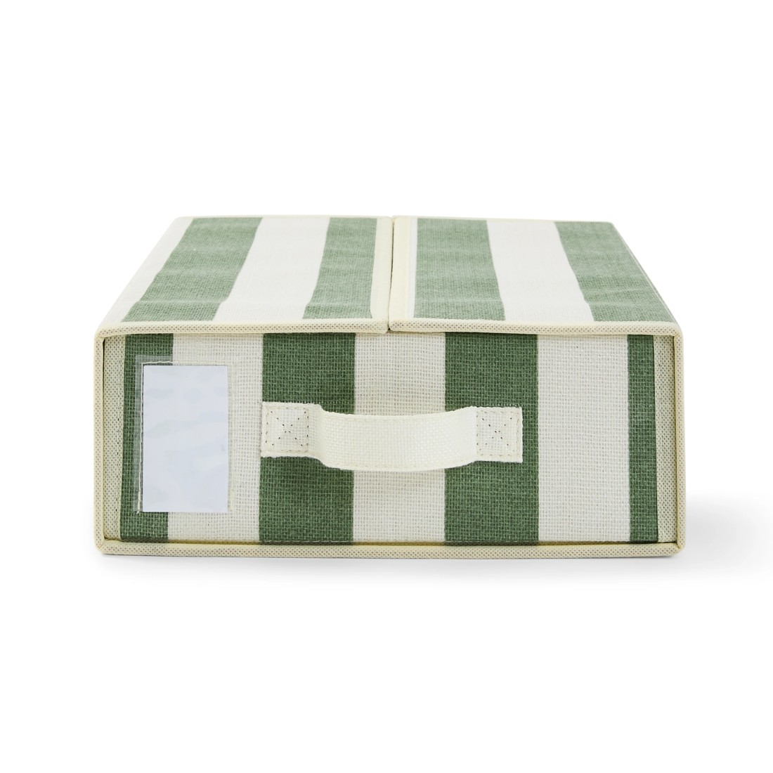 6 Linen Look Bed Linen Box - Green Stripe, 6 of 10