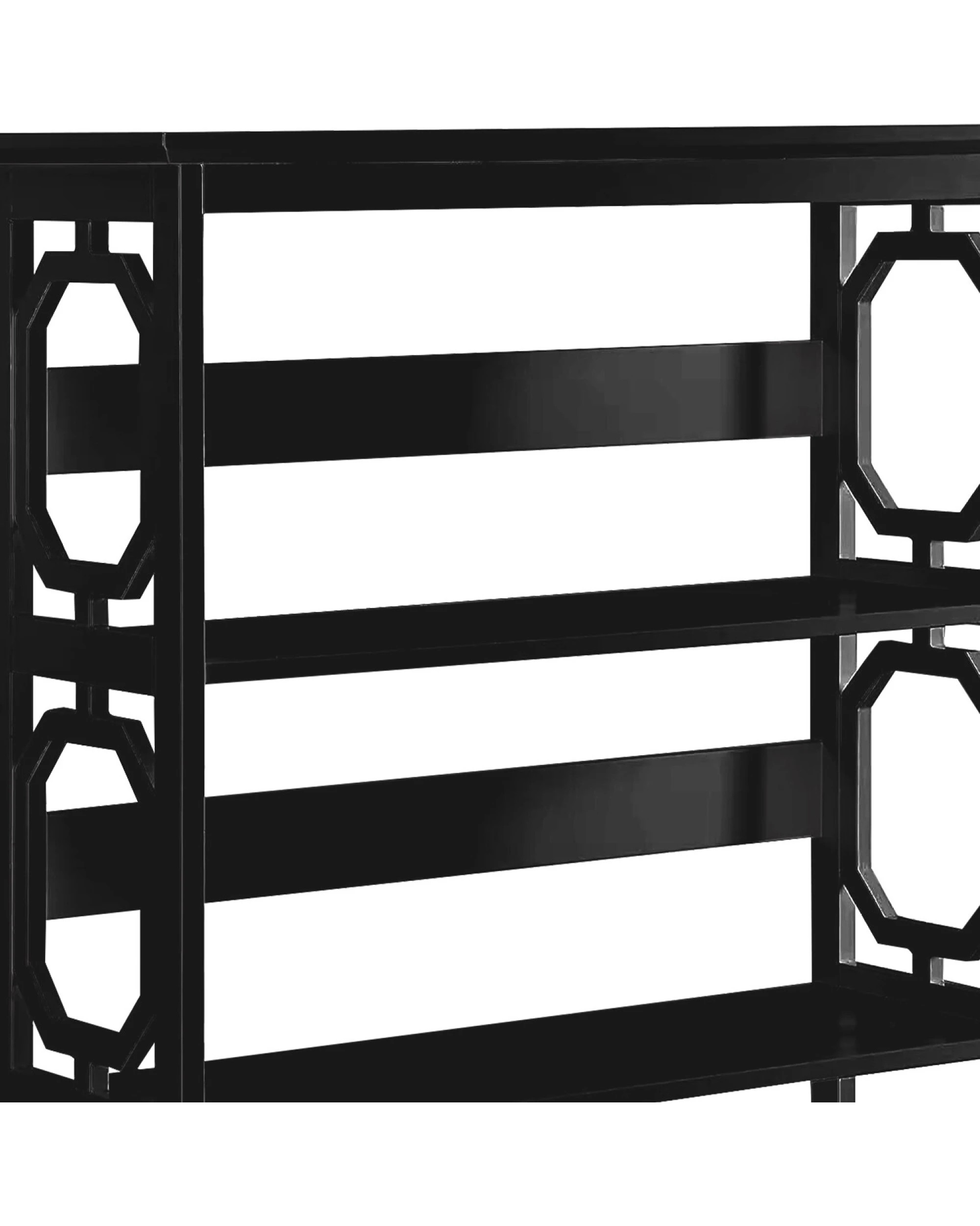 6 Sarantino Laurel 3-tier Bookshelf Display Rack In Black, 6 of 10