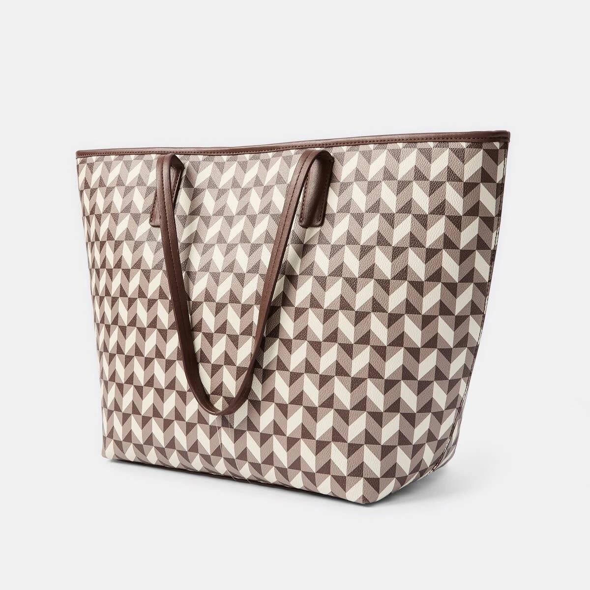 2 PU Geometric Tote Bag GEO MONO, 2 of 6