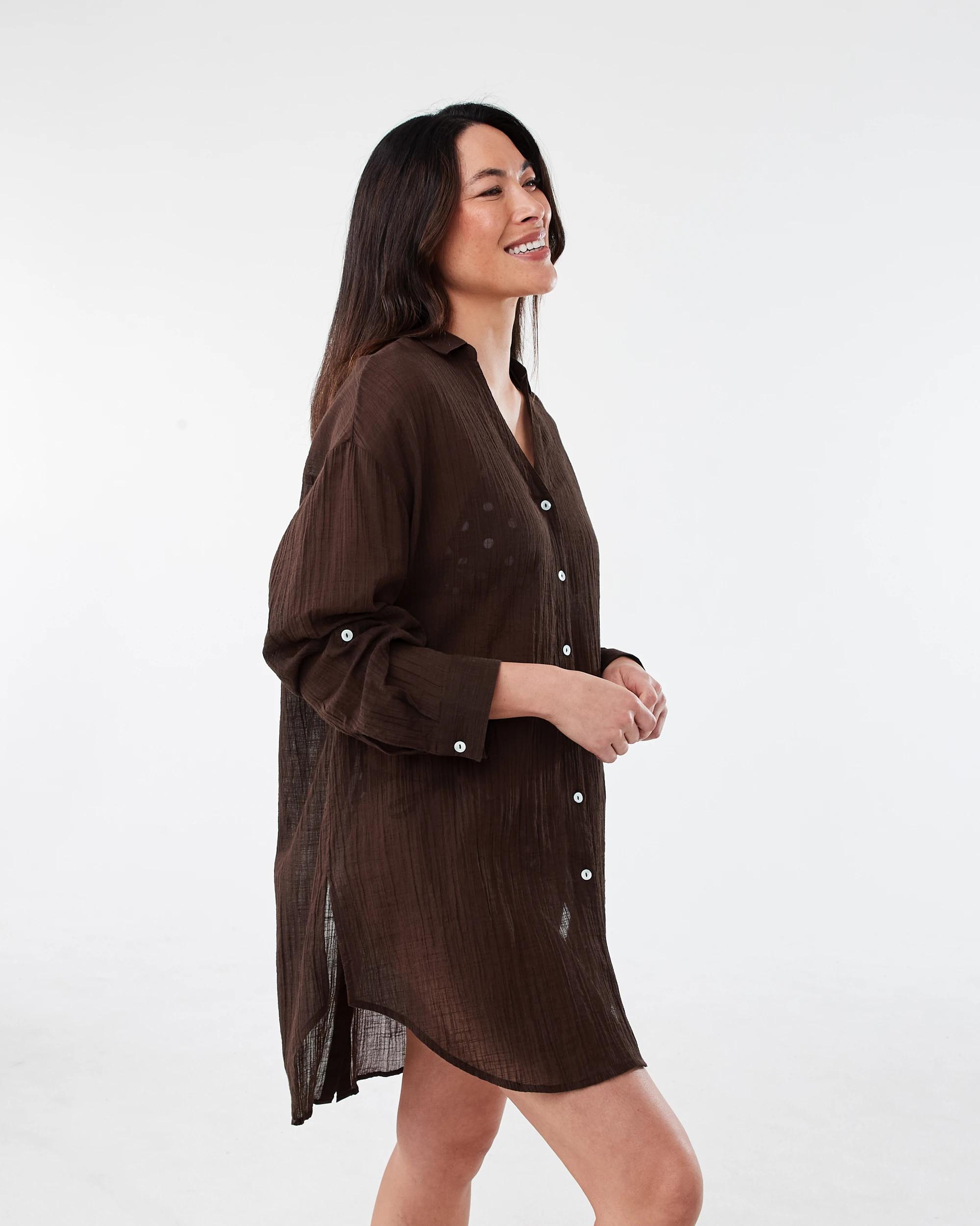 3 Cover Up Shirt Melt Brown, 3 of 9