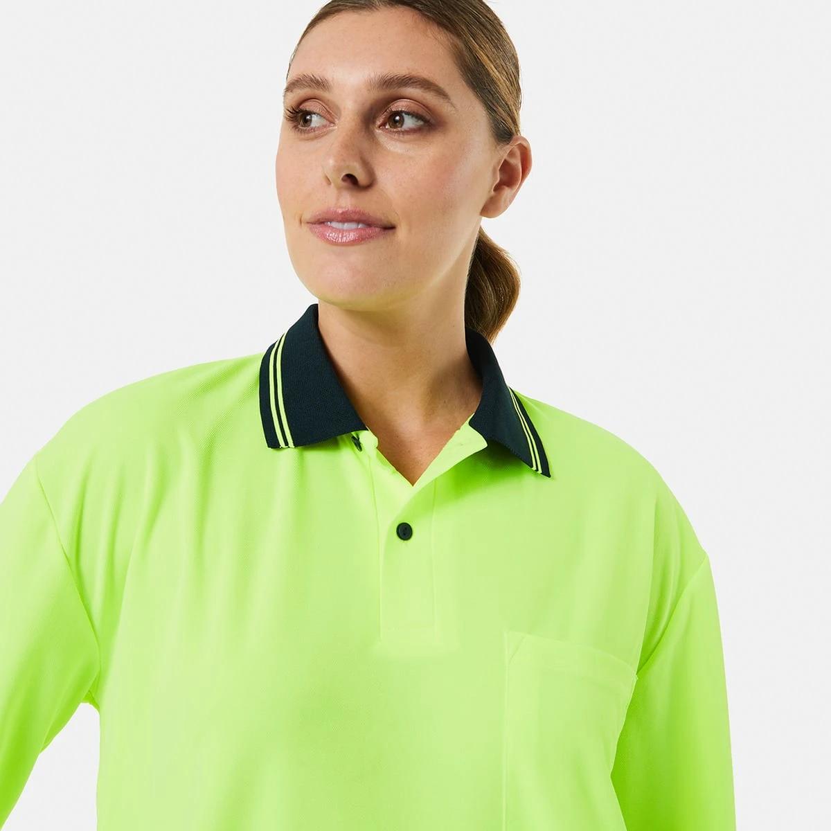 8 Hi-Visibility Long Sleeve Polo Shirt Yellow, 8 of 10