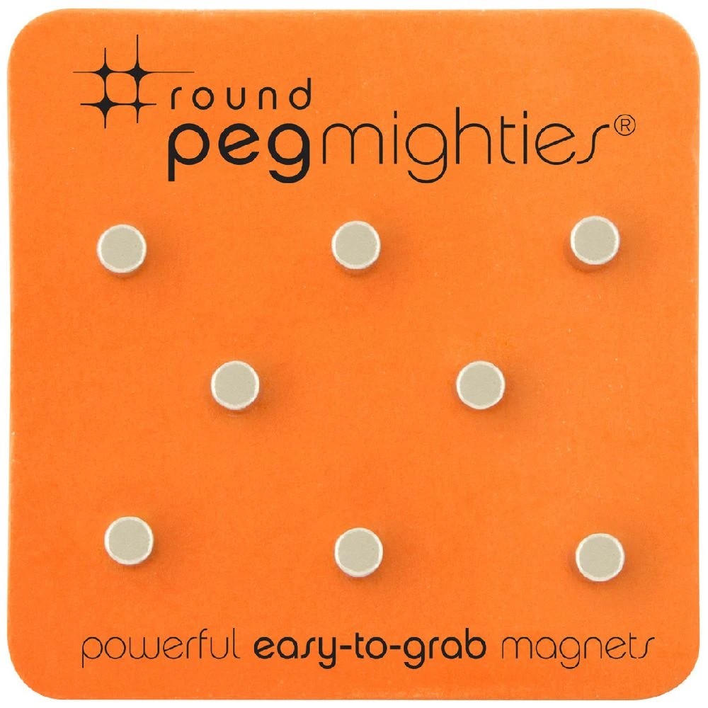 1 Three By Three Round Peg Mighties Magnets 8 Pack, 1 of 2