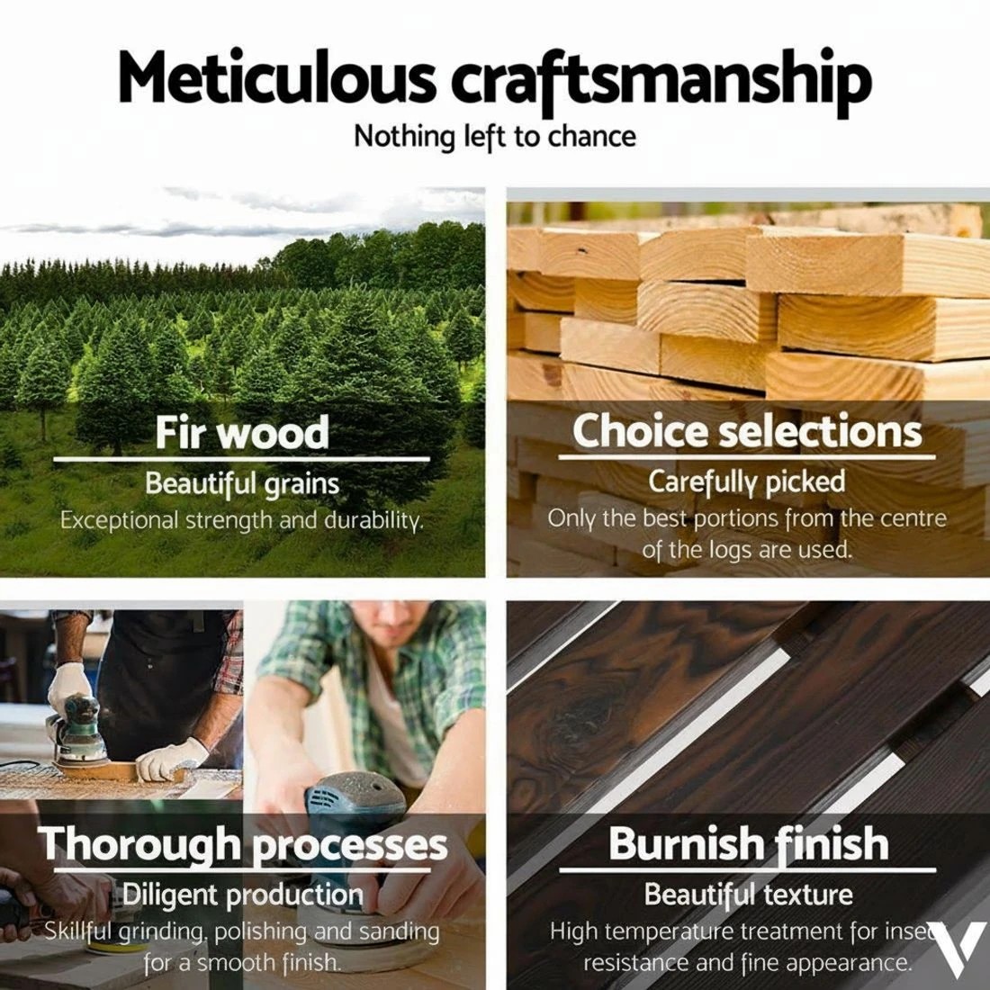 6 Gardeon Outdoor Garden Bench en 2 Seater Wagon Chair Patio Furniture Brown - Natural, 6 of 7