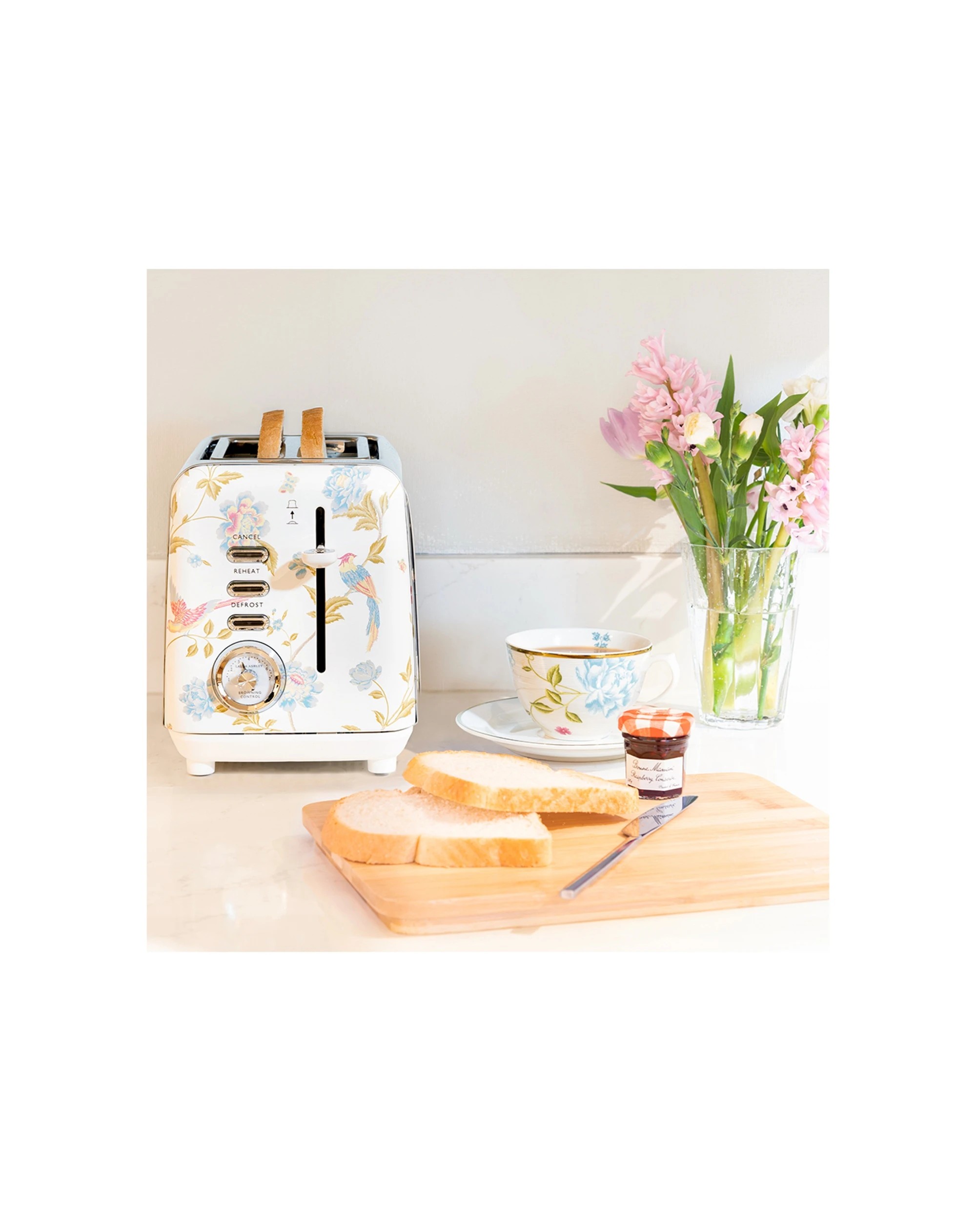7 Laura Ashley Elveden 24cm Electric 2 Slice Bread Toaster 925W - White, 7 of 7