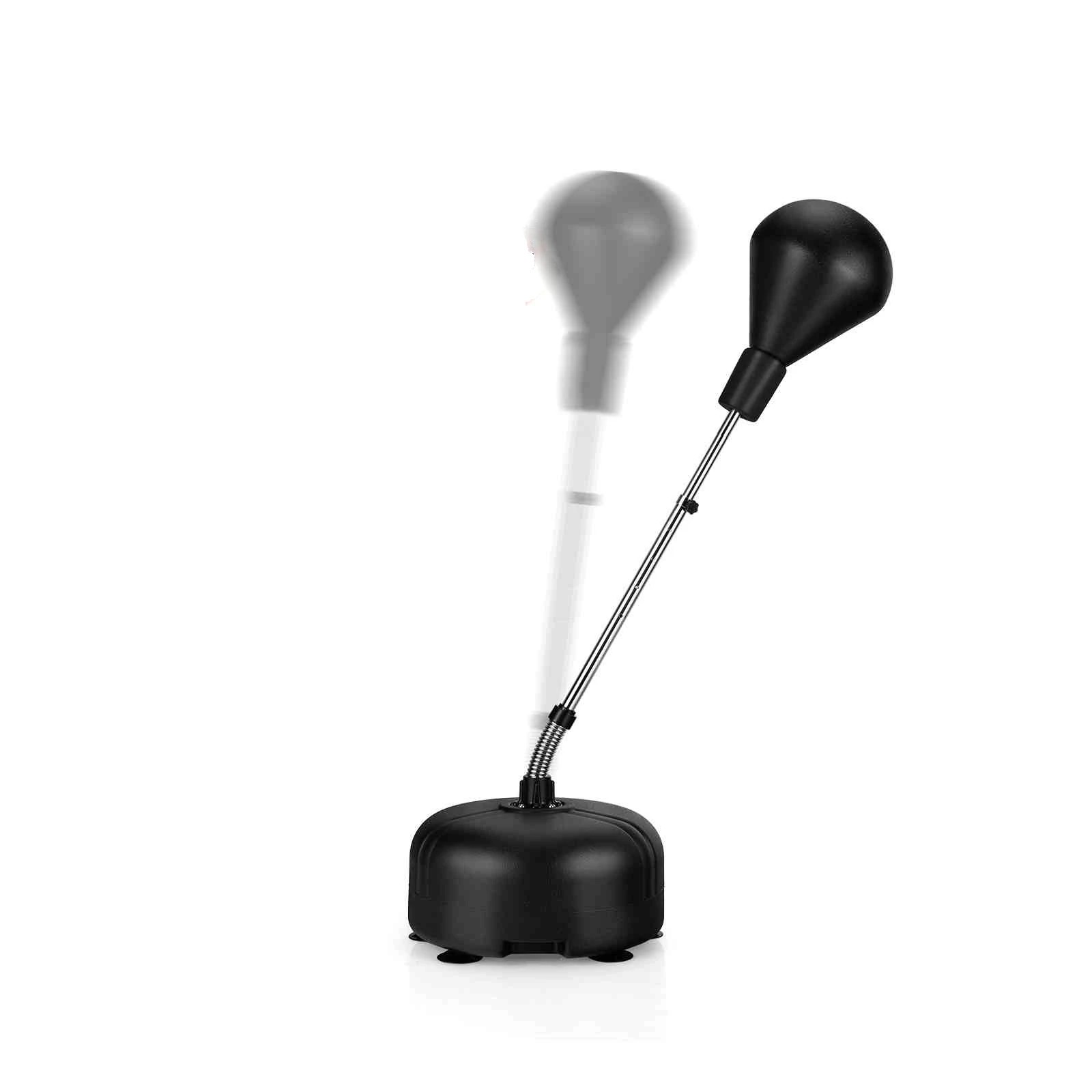 1 Costway Punching Boxing Bag Stand Height Adjustable Reflex Speed Ball w/Gloves & Suction Cups - Black, 1 of 1