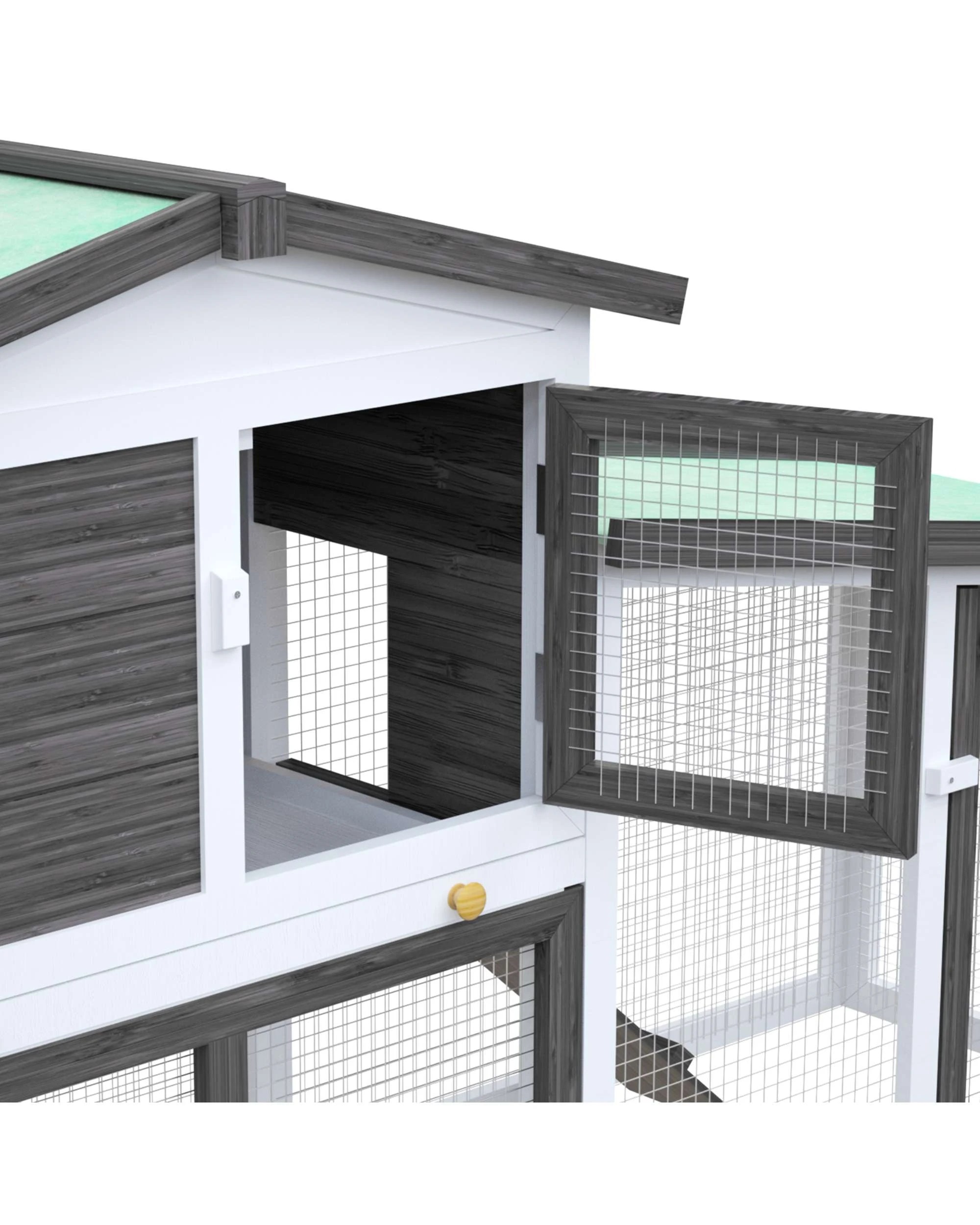 6 Advwin Chicken Coop Rabbit Hutch Extra Large Wooden Run Bunny Cage, 6 of 7
