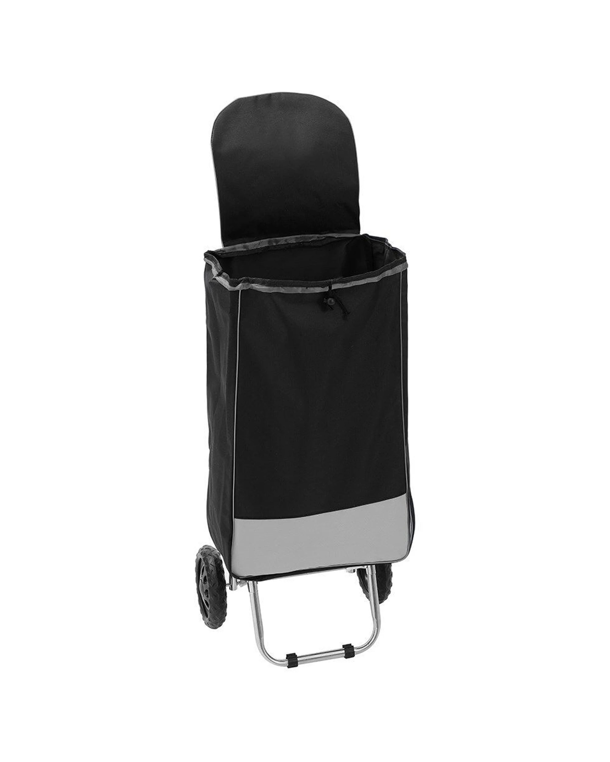 6 Boxsweden Portable Grocery Shopping Trolley With Wheels Foldable Durable - Black, 6 of 7
