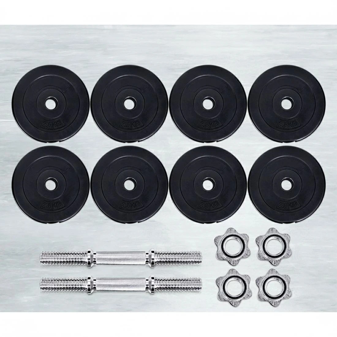 5 Everfit 25kg Dumbbell Set Weight Plates Dumbbells Lifting Bench - Silver, 5 of 6