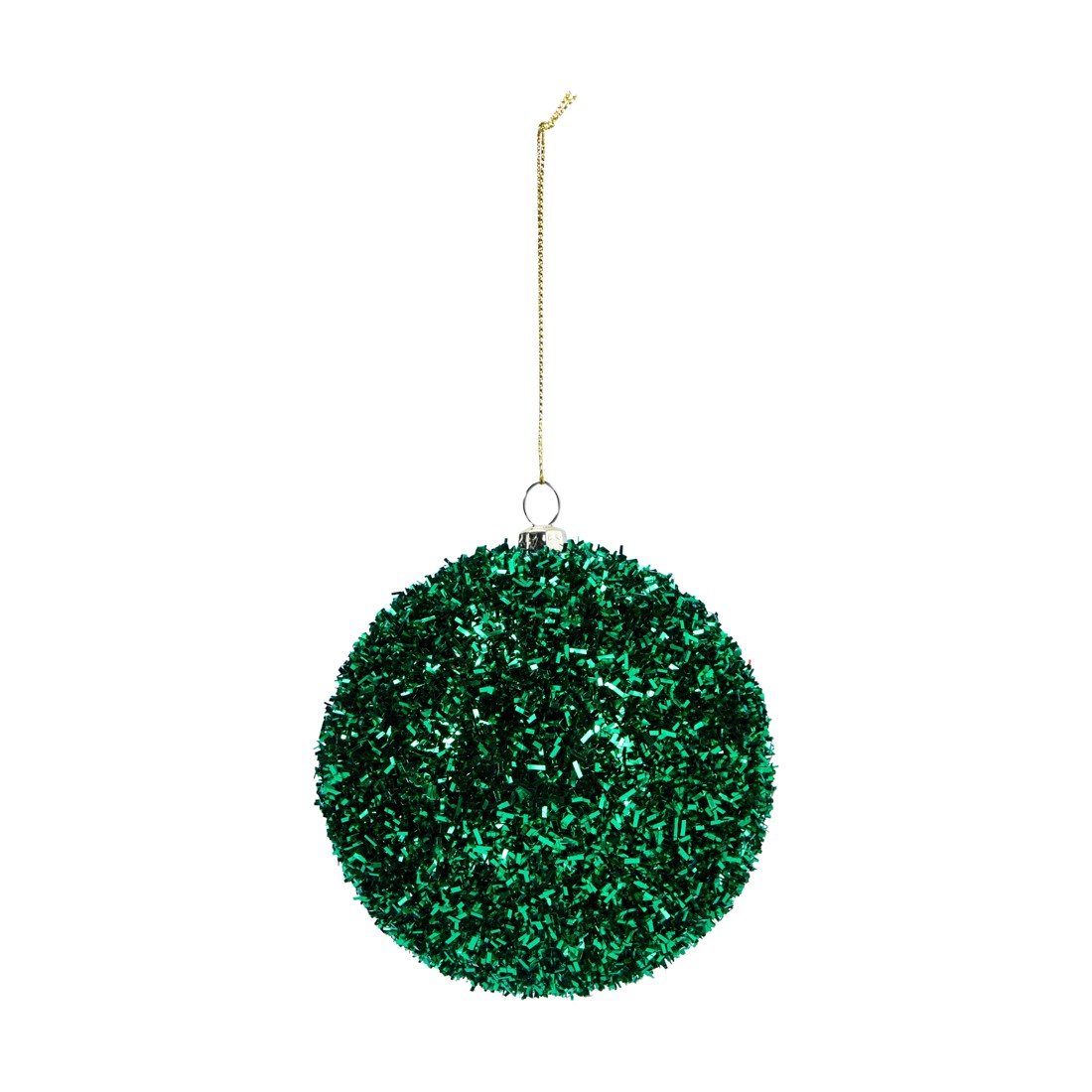 3 9 Pack 10cm Traditional Tinsel Baubles, 3 of 5