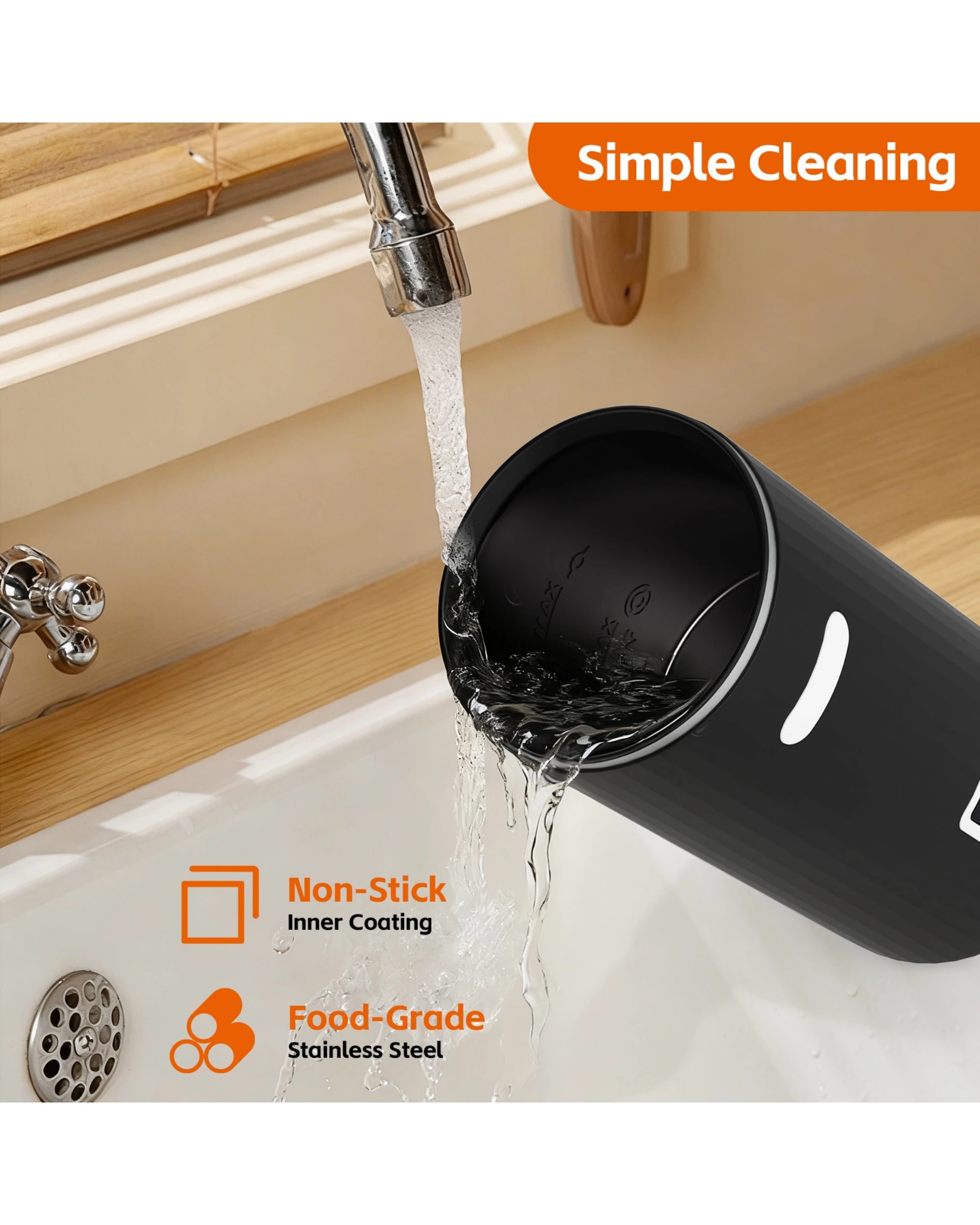 6 Advwin Electric Milk Frother, 6-IN-1 Milk Frother & Warmer, Compact Hot & Cold Foam Maker, 6 of 8