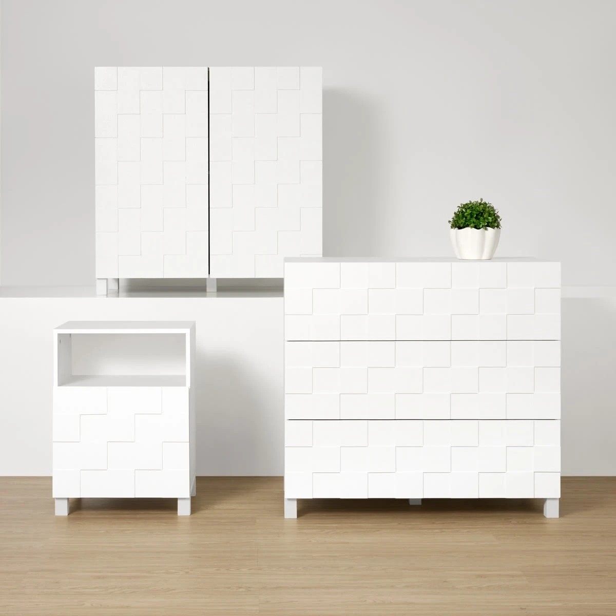 8 Chase Check 2 Doors Cabinet - White, 8 of 9