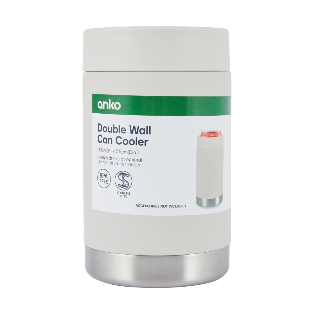 6 Double Wall Can Cooler - Stone, 6 of 6