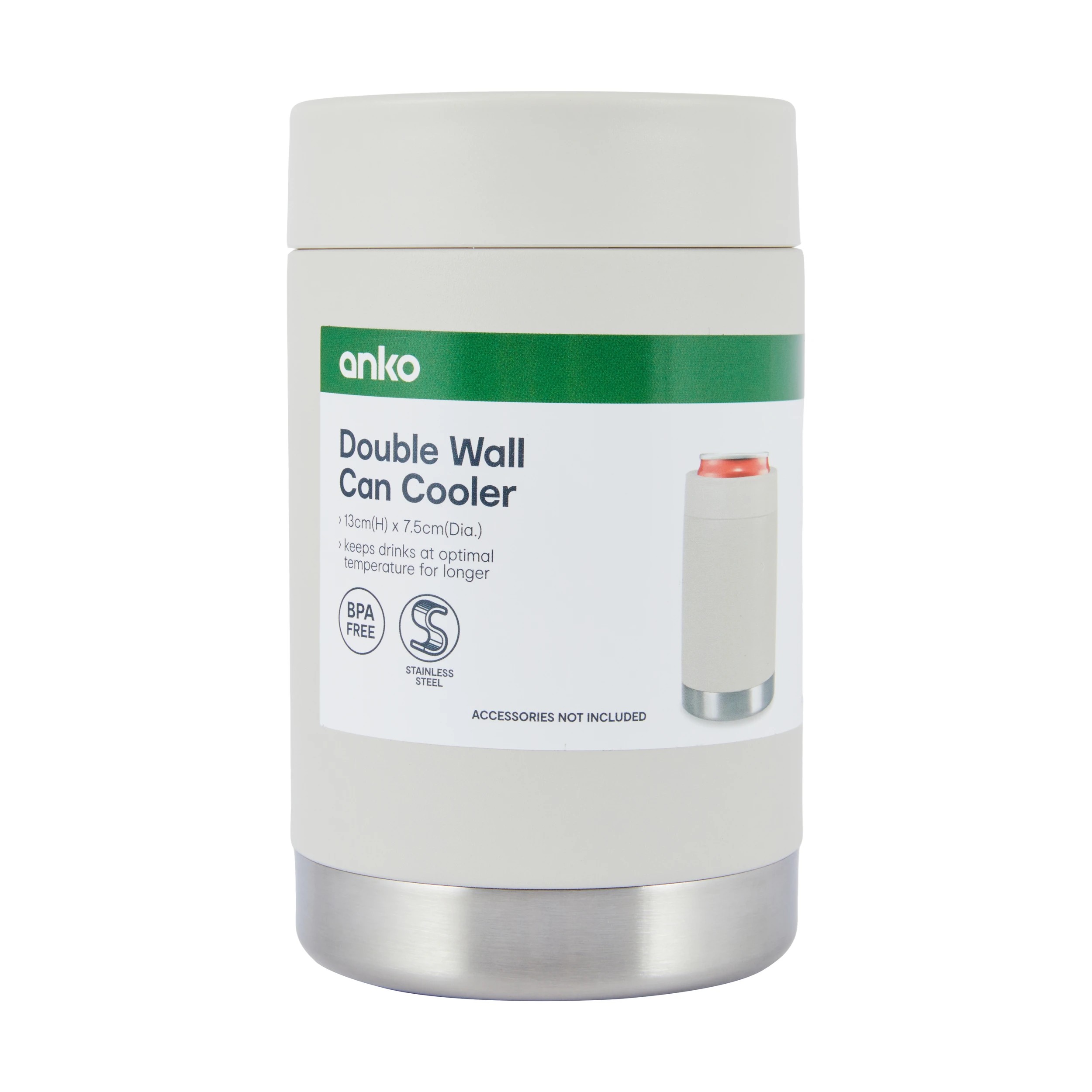 6 Double Wall Can Cooler - Stone, 6 of 6